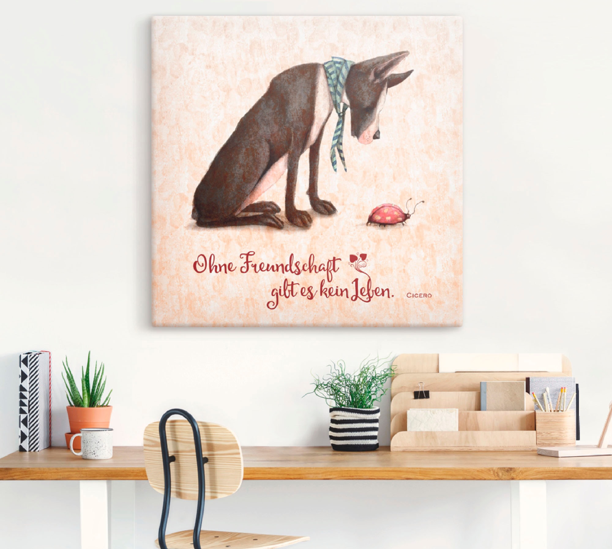 Artland Wandbild »Lebensweisheit Freundschaft«, Tiere, (1 St.), als Alubild, Outdoorbild, Leinwandbild, Poster in verschied. Grössen