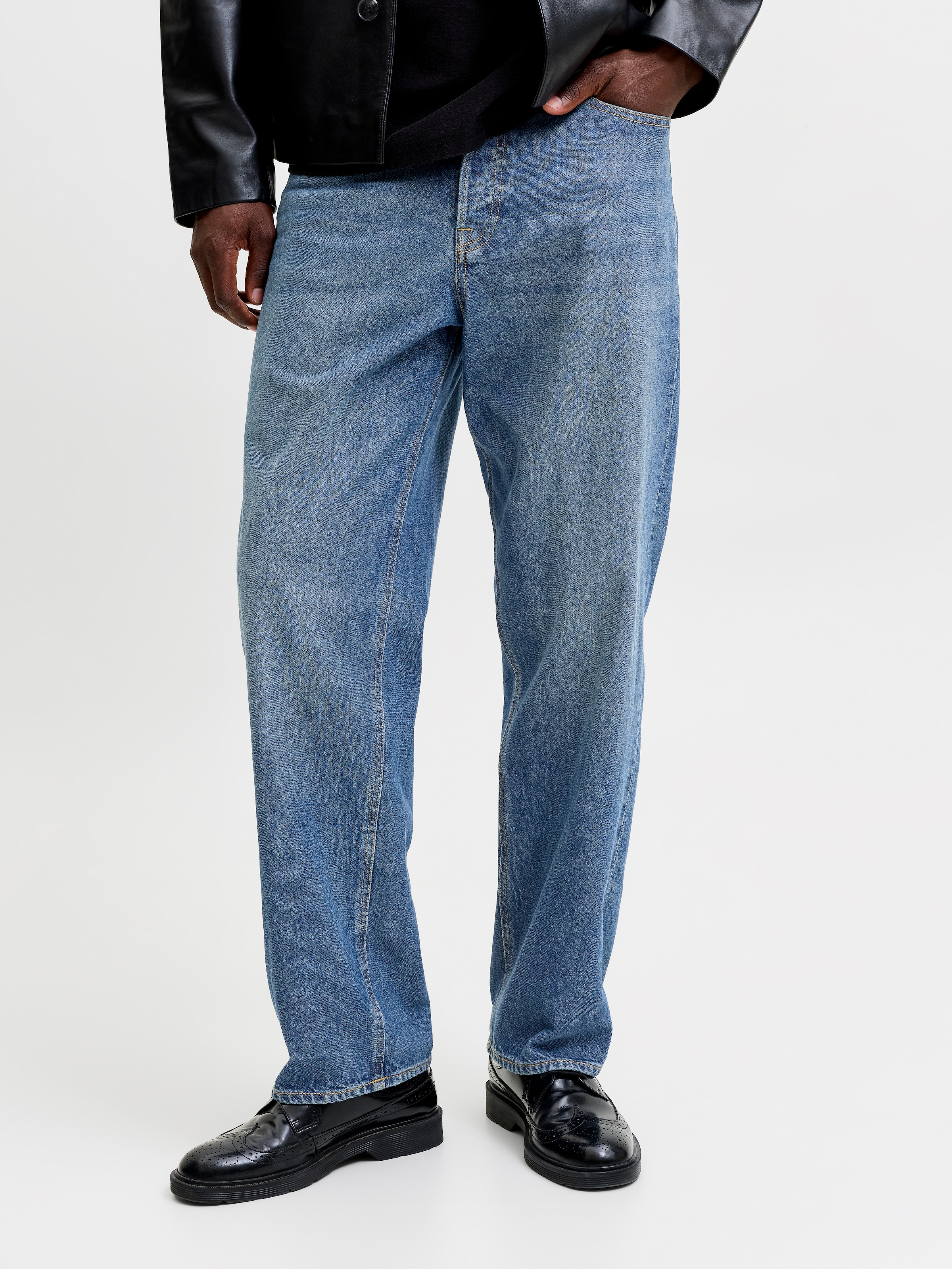 Image of Jack & Jones Relax-fit-Jeans "JJIALEX JJCREW SQ 063" Baumwolle, relaxed fit