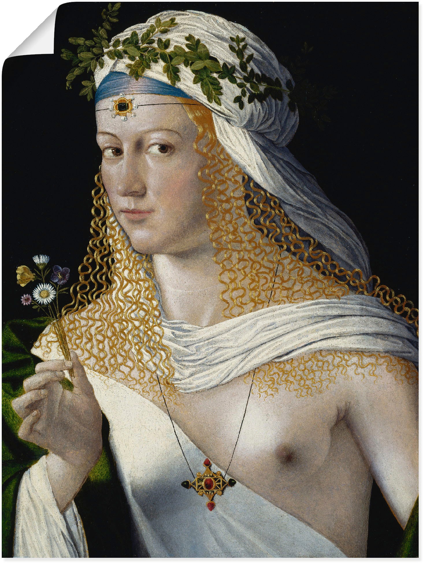 Image of Artland Wandbild »Idealbildnis einer Kurtisane als Flora«, Frau, (1 St.), in vielen Grössen & Produktarten -Leinwandbild, Poster, Wandaufkleber / Wandtattoo auch für Badezimmer geeignet bei Ackermann Versand Schweiz