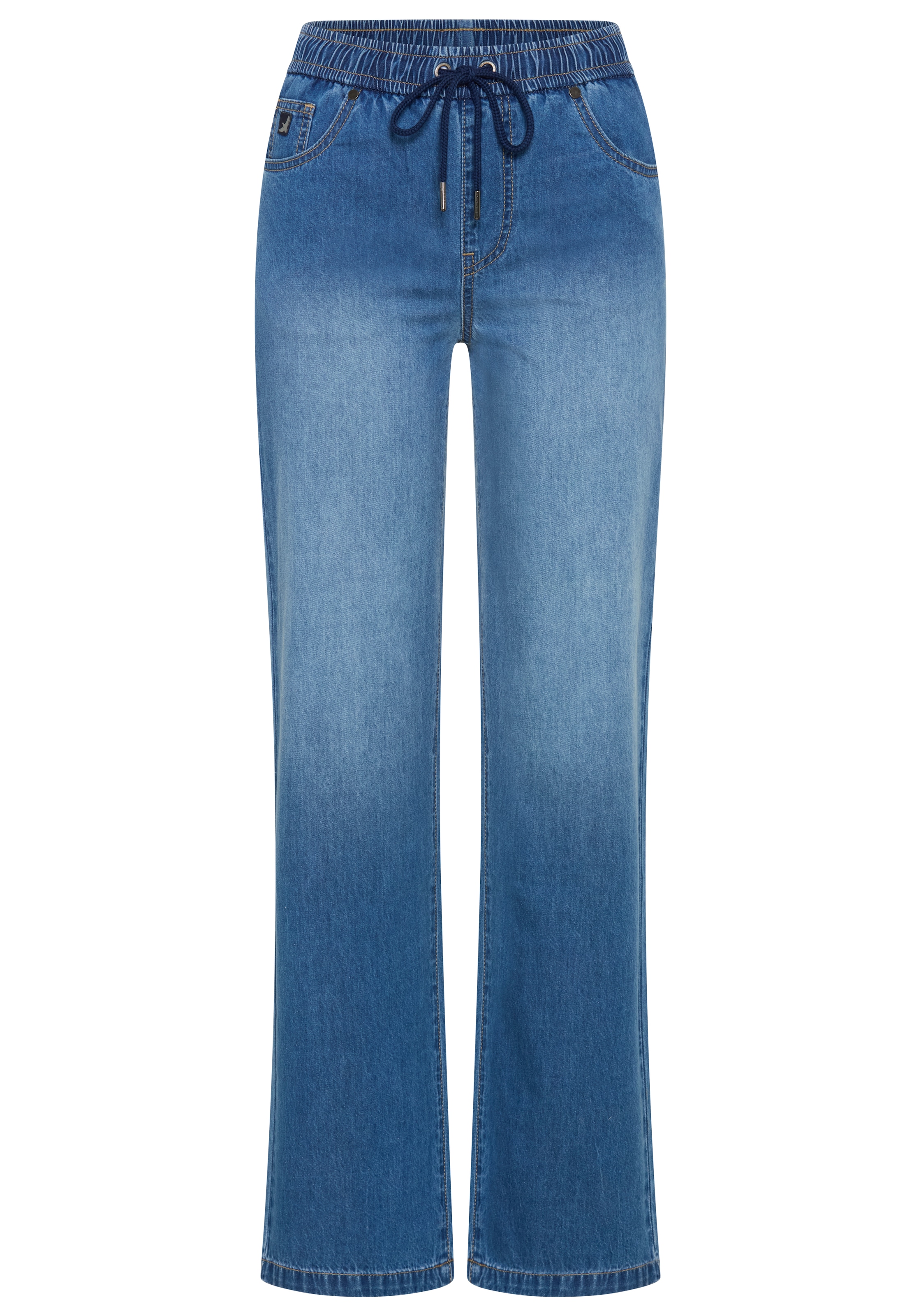 Arizona Jeans Relax-fit »mit Schnürung« avec jambe droite, uni