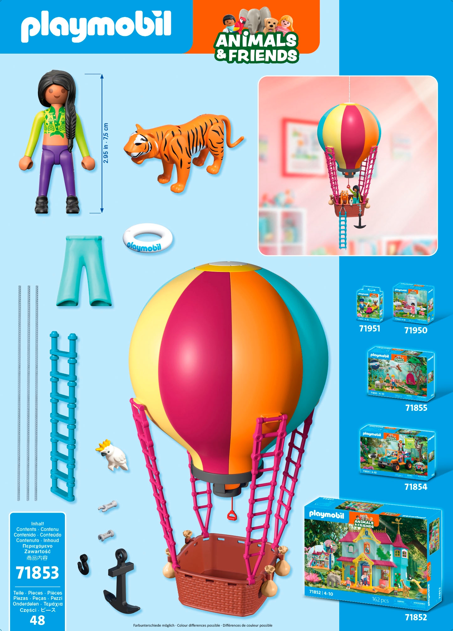 Playmobil® Jeu de construction »Ballonreise (71853), Animals & Friends« Made in Europe