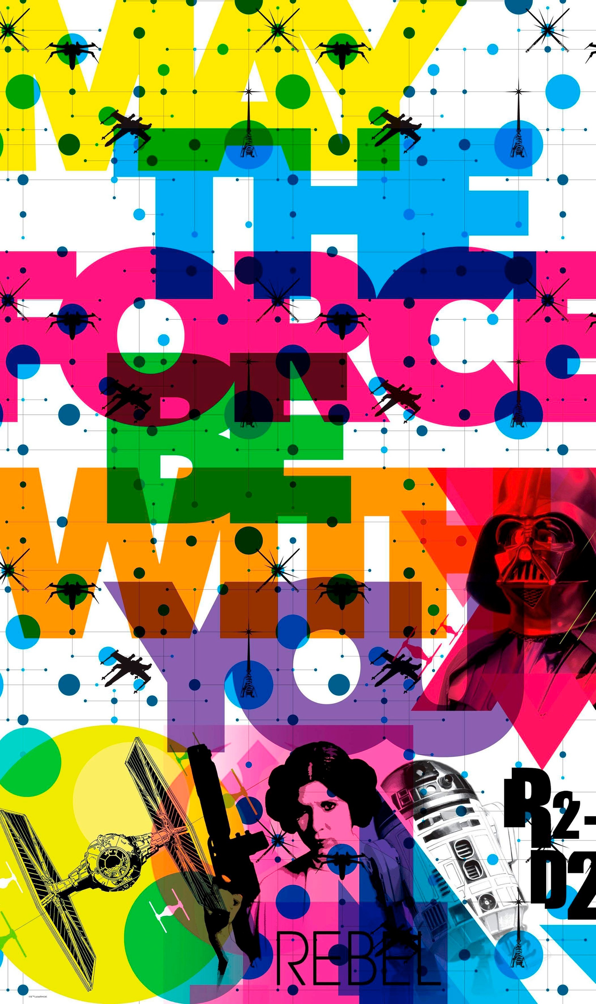 Image of Komar Vliestapete »Star Wars Pop Neon Geometrics Leia«, Comic bei Ackermann Versand Schweiz