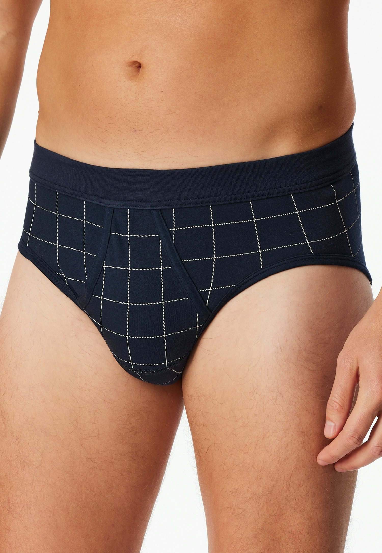 Image of Schiesser Slip "Fine Interlock" mit Eingriff, kariert