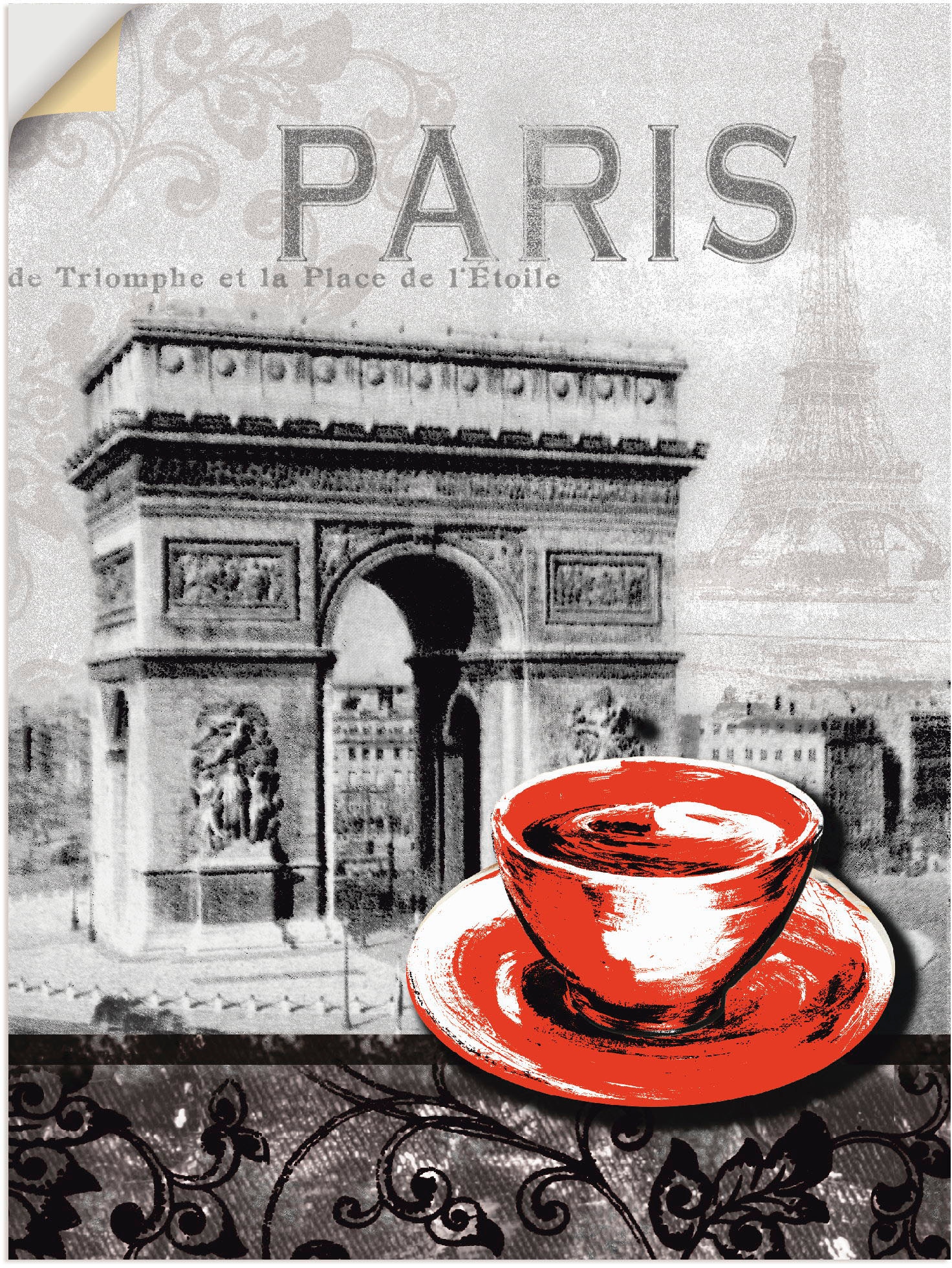 Artland Wandbild »Paris - Café Milchkaffee«, Leinwandbild, Wandaufkleber oder als (1 Lait Poster günstig St.), Alubild, Grössen in - versch. kaufen Gebäude, au