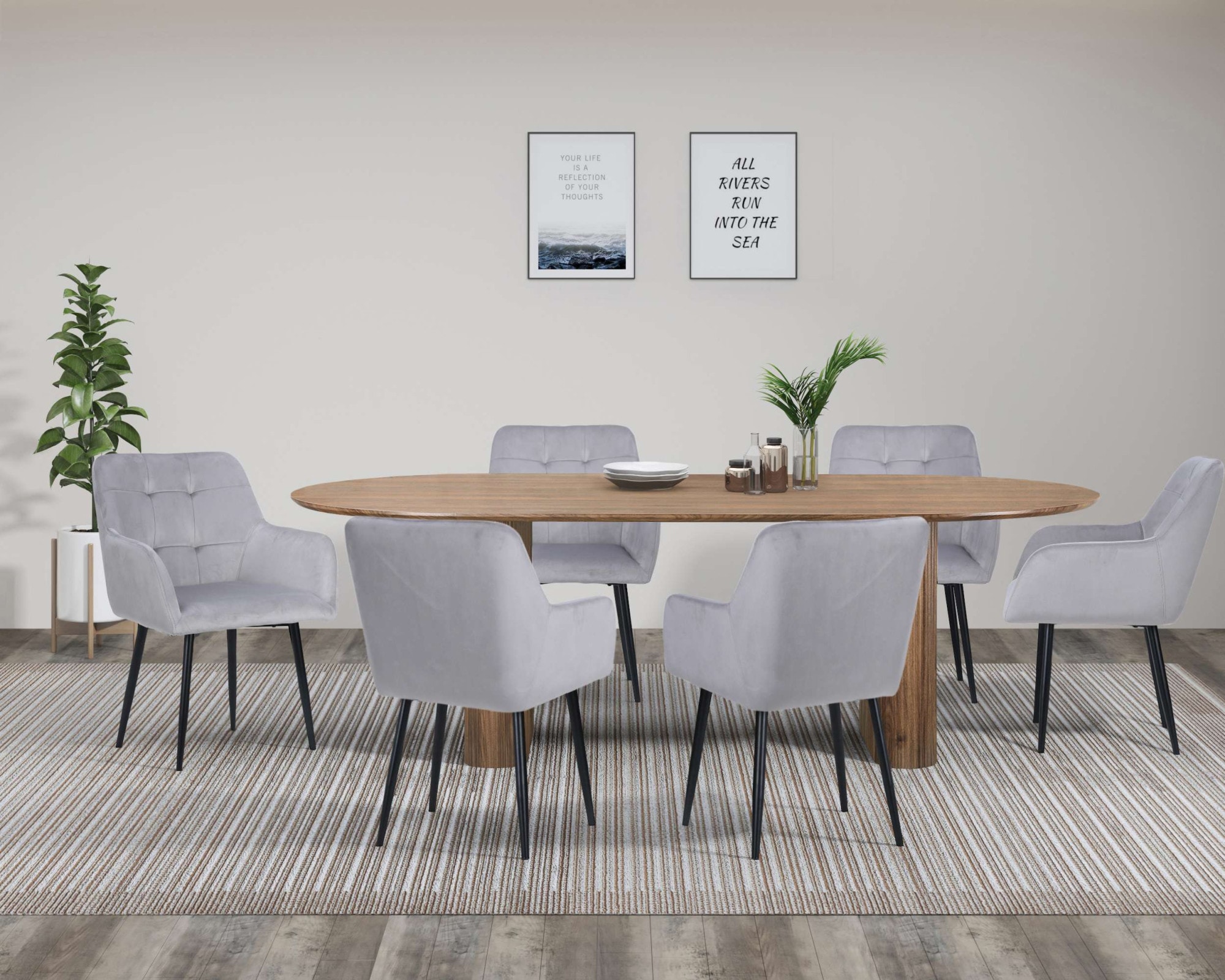 GOODproduct Esszimmerstuhl »Bostony« () 2 Stk.gepolsterte Rückenlehne, Armlehne und Sitzfläche, Sitzhöhe 49 cm