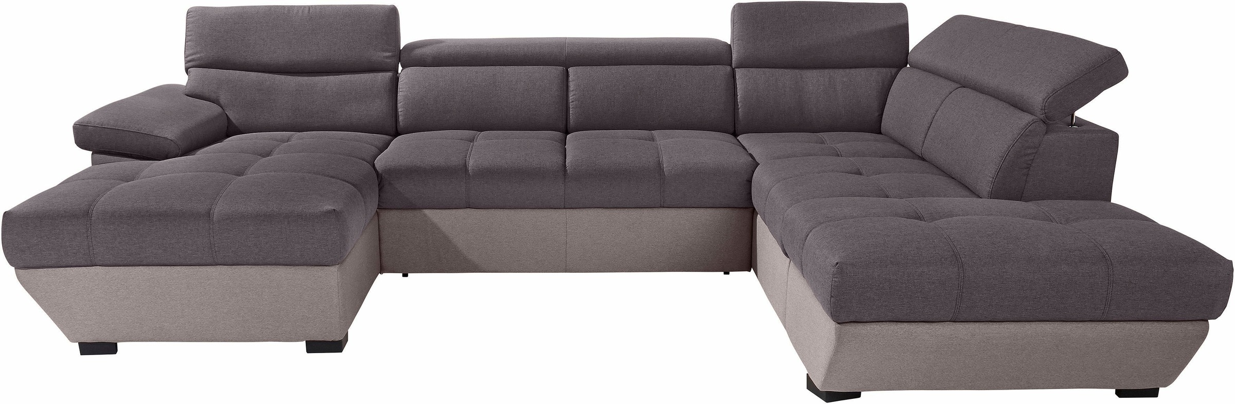 COTTA Polstergarnitur »Speedway U-Form«, (Set), Set bestehend aus: Wohnlandschaft mit Kopfteilverstellung & Hocker