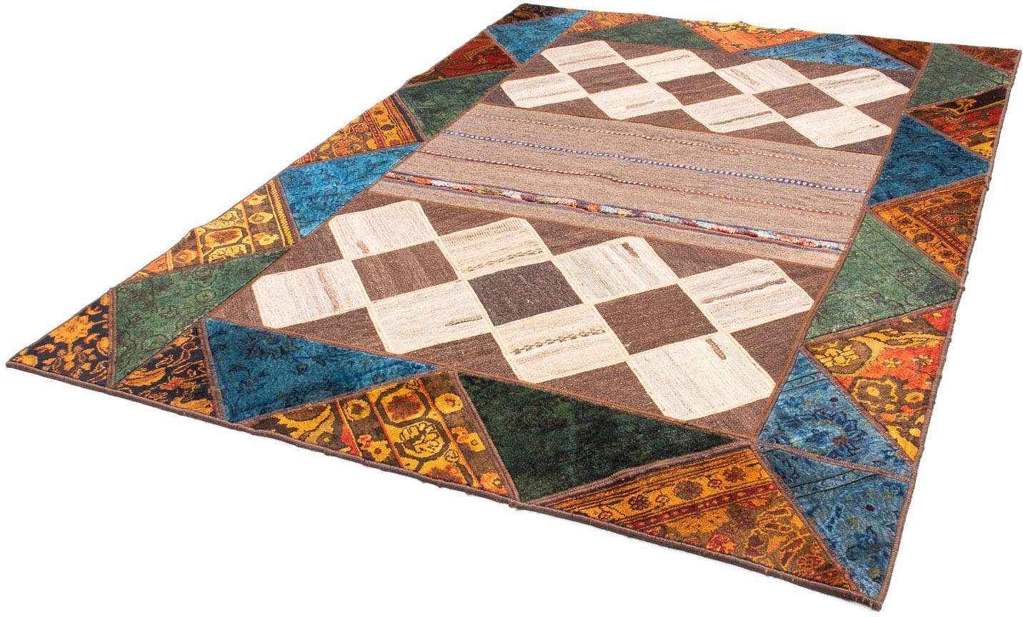 Image of morgenland Teppich »Patchwork - 224 x 164 cm - mehrfarbig«, rechteckig, 7 mm Höhe, Wohnzimmer, Handgeknüpft, Einzelstück mit Zertifikat bei Ackermann Versand Schweiz