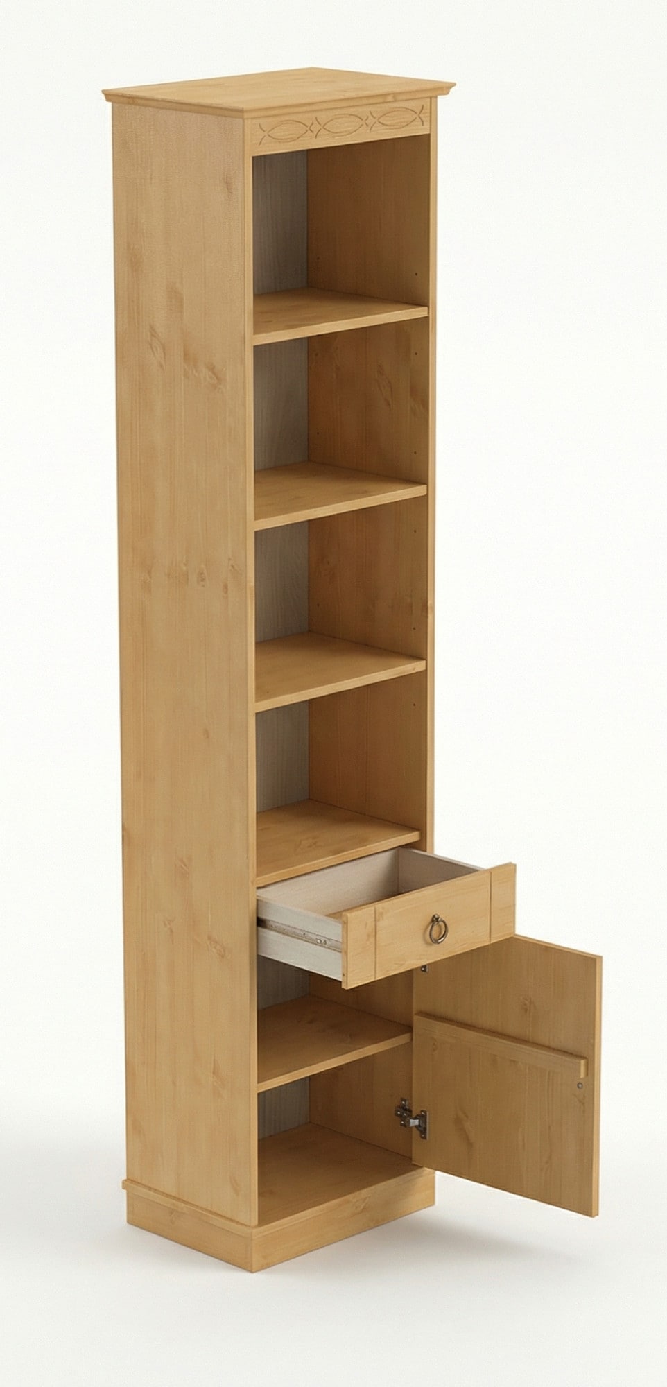 GOODproduct Hochschrank »Indra, Badschrank, Badmöbel, Badezimmerschrank« B/T/H: 46/32/186 cm,  aus massiver Kiefer, mit Schublade, FSC®-zertifiziert
