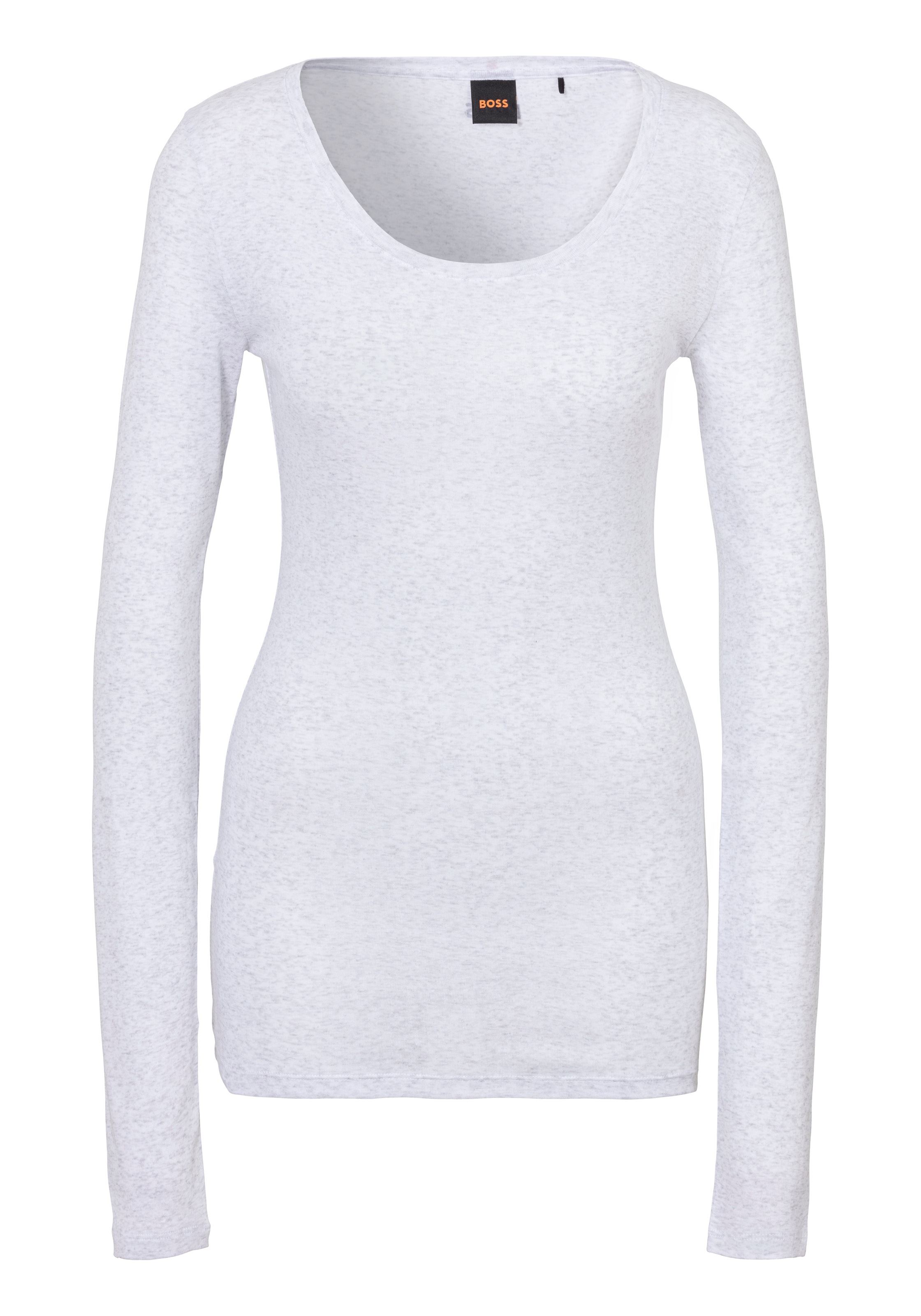 BOSS ORANGE Langarmshirt »Elayer Premium Damenmode«, mit tiefem Ausschnitt