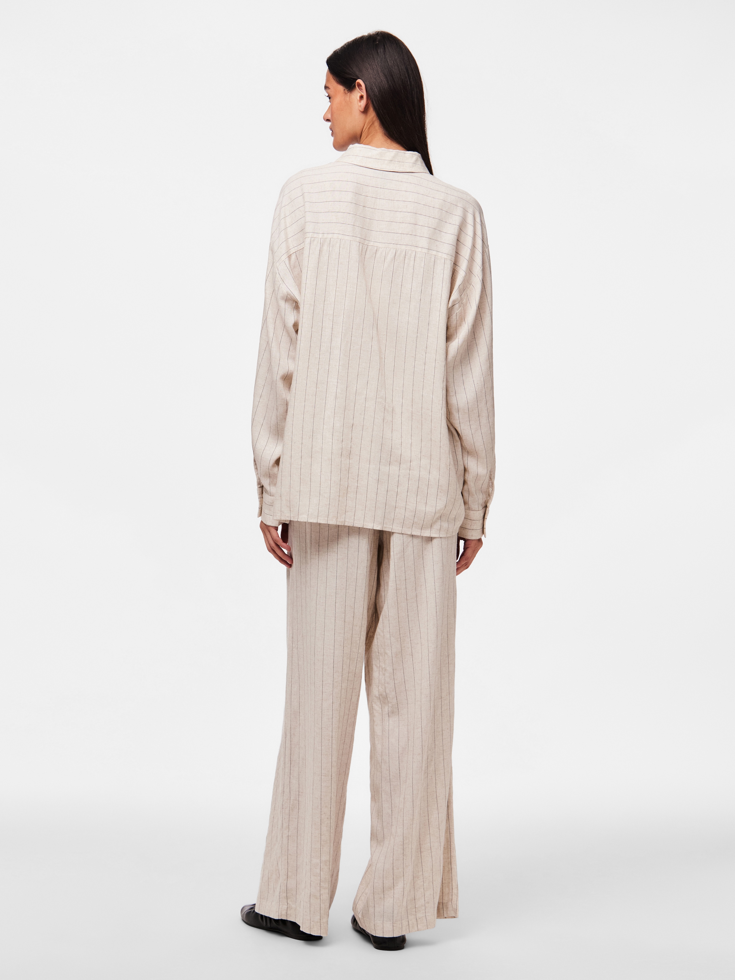 pieces Hemdbluse »PCPIA LS LOOSE SHIRT WVN NOOS« mit Leinen