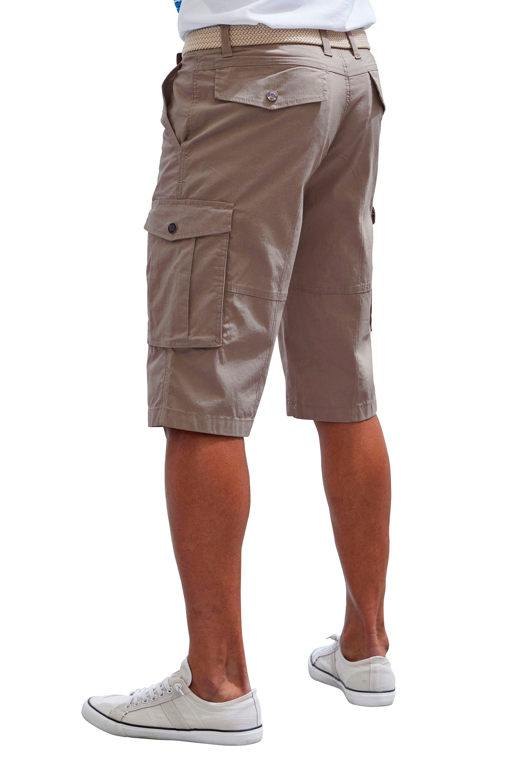 John Devin Cargobermudas »aus elastischer Baumwollmischung«, mit Seitentaschen, 3/4 Shorts