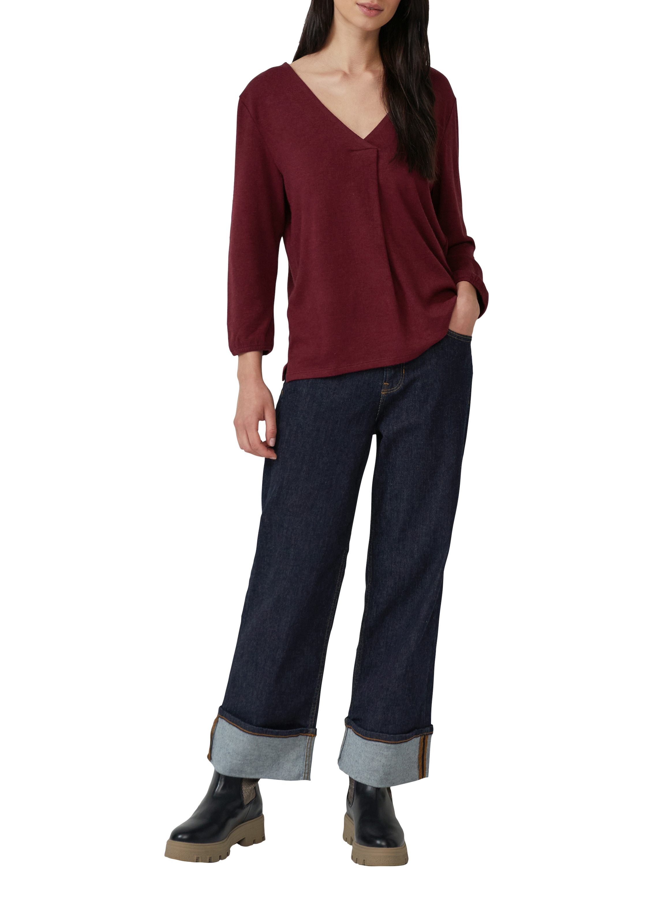 s.Oliver T-shirt à manches 3/4 mit V-Ausschnitt