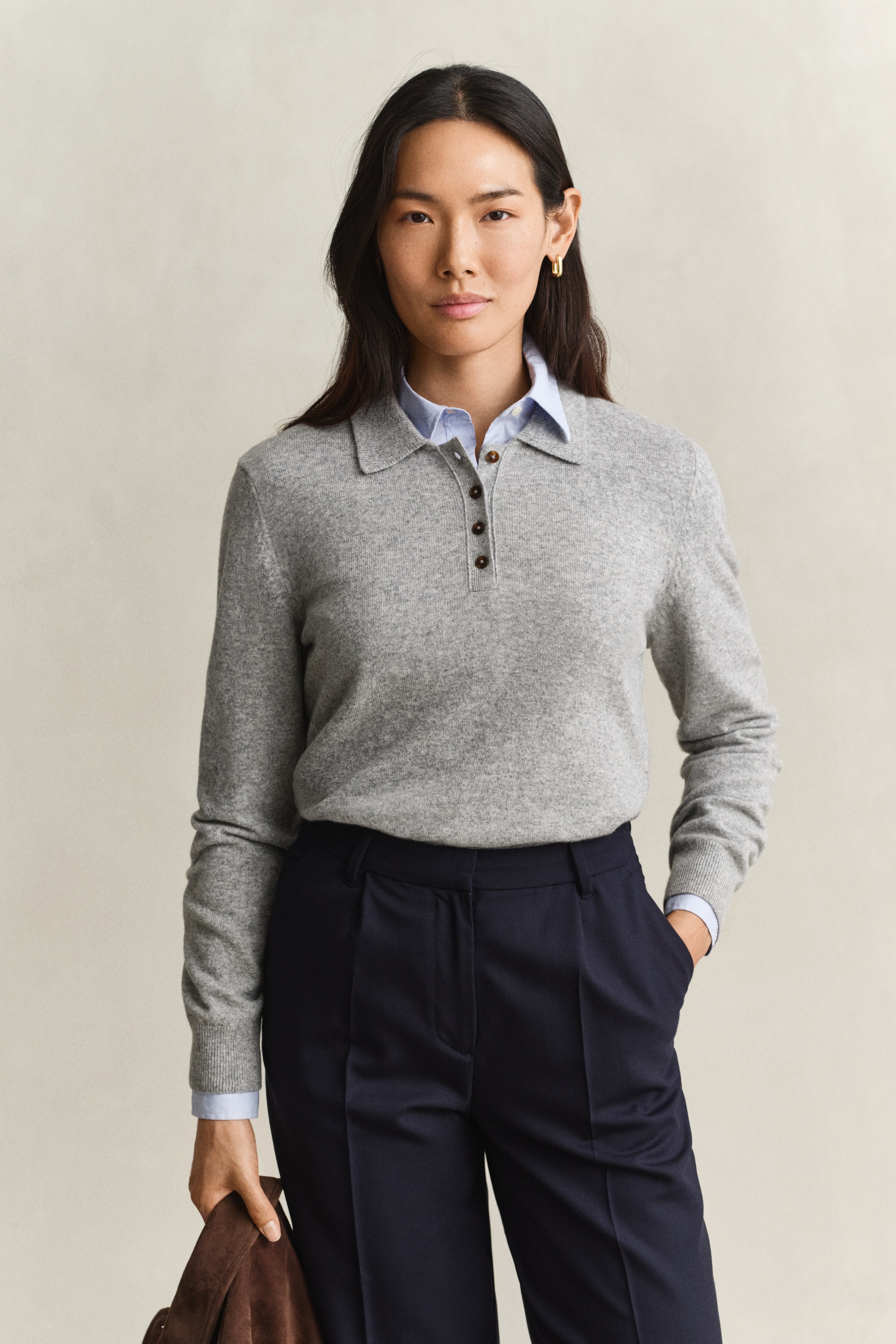 Gant Pull à col polo »SUPERFINE LAMBSWOOL« aus reiner Wolle