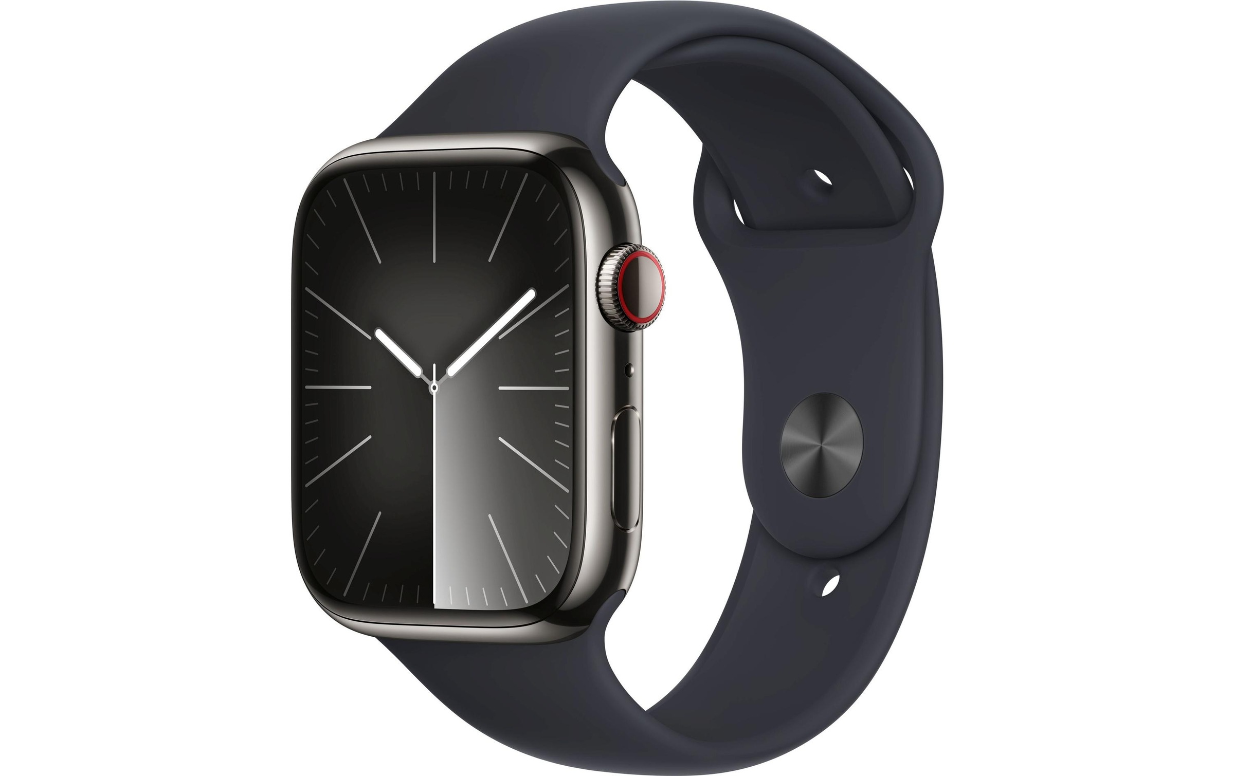 Apple Smartwatch »Series 9, GPS + Cellular, Edelstahl-Gehäuse mit Sportarmband«, (Watch OS 10)