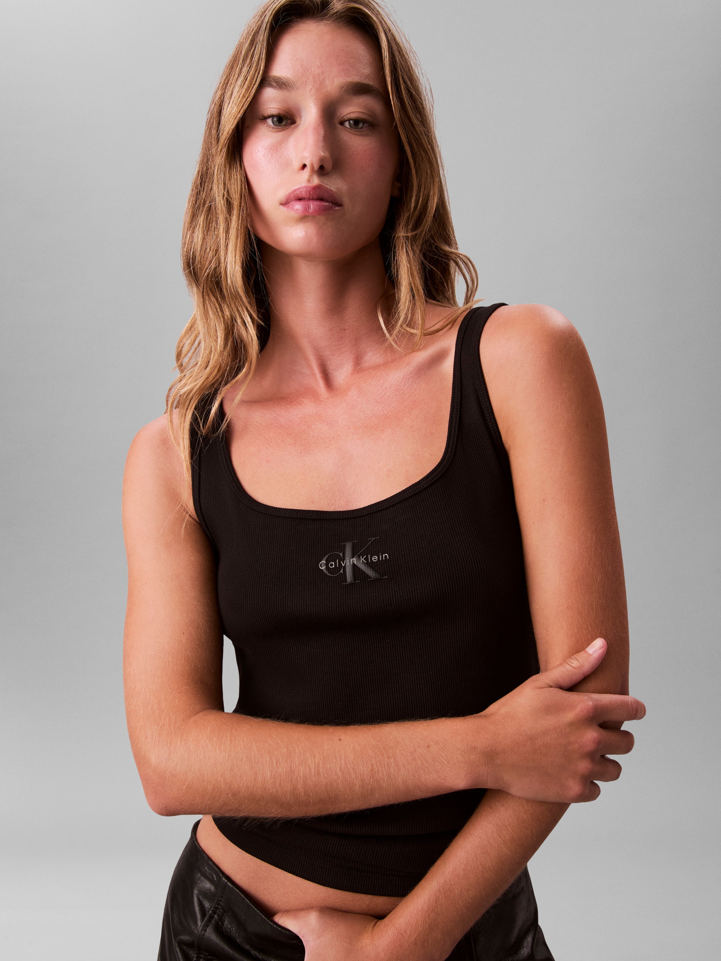 Image of Calvin Klein Jeans Tanktop "MONOGRAM SCOOP NK RIB TANK TOP" Mit Rundhalsausschnitt, regular fit