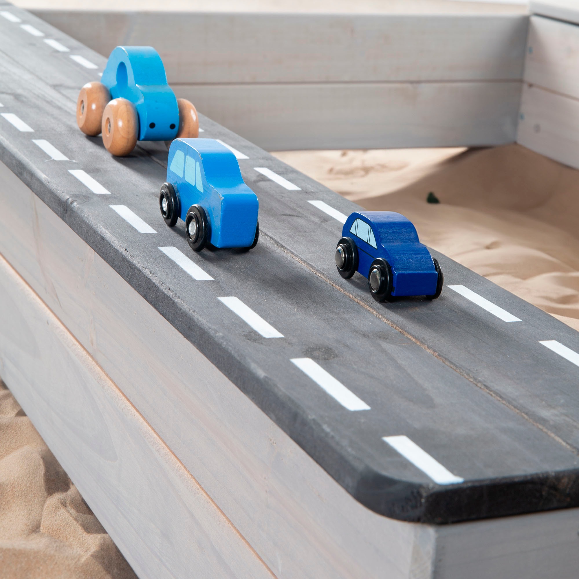 roba® Sandkasten »117 x 118 x 54 cm, mit Matschküche, grau« FSC® - schützt Wald