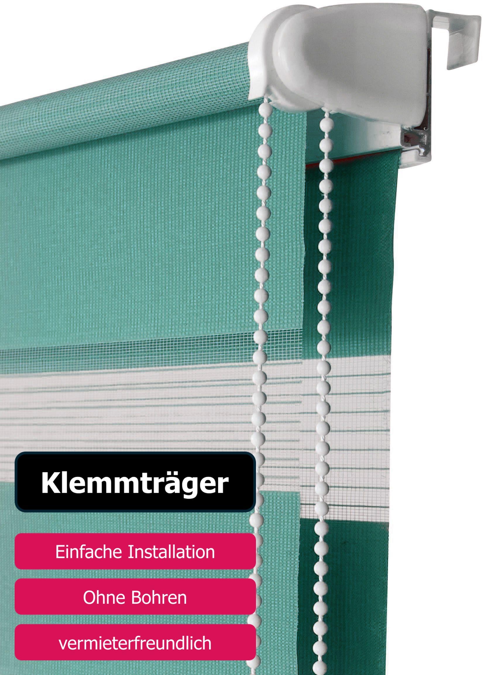 my home Doppelrollo »MARANO«, Lichtschutz, ohne Bohren, freihängend, im Fixmass, Rollo mit Klemmträger