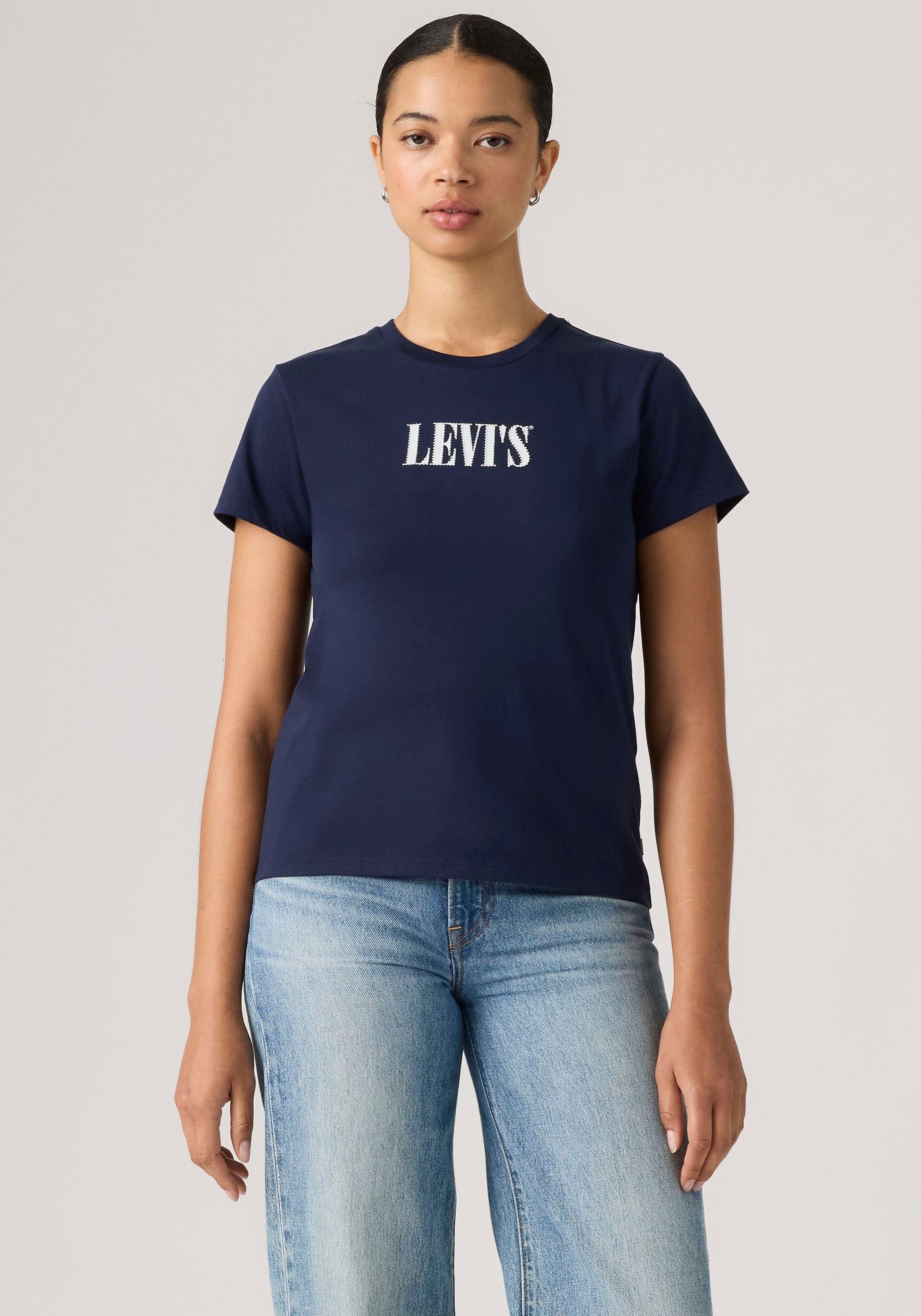 Levi's® Shirt à col rond »THE PERFECT TEE« avec logo en impression métallique holographique
