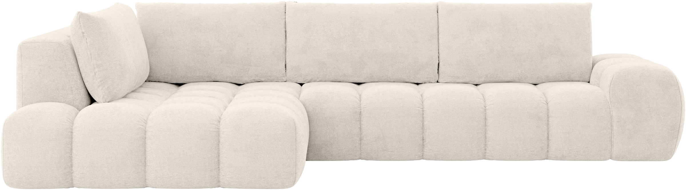 INOSIGN Ecksofa »AZITA Designsofa, elegant und bequem L-Form, Bubble-Optik«, lose Rückenkissen, traumhafte Steppung, Masse B/T/H: 352/210/72 cm