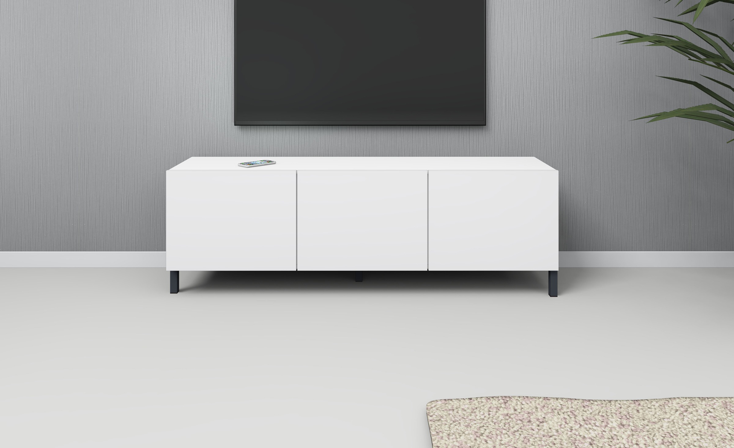 Image of borchardt Möbel Lowboard "Sophia, TV-Schrank mit Metallfüssen" Modernes TV-Board, Breite 139 cm, 3-türig