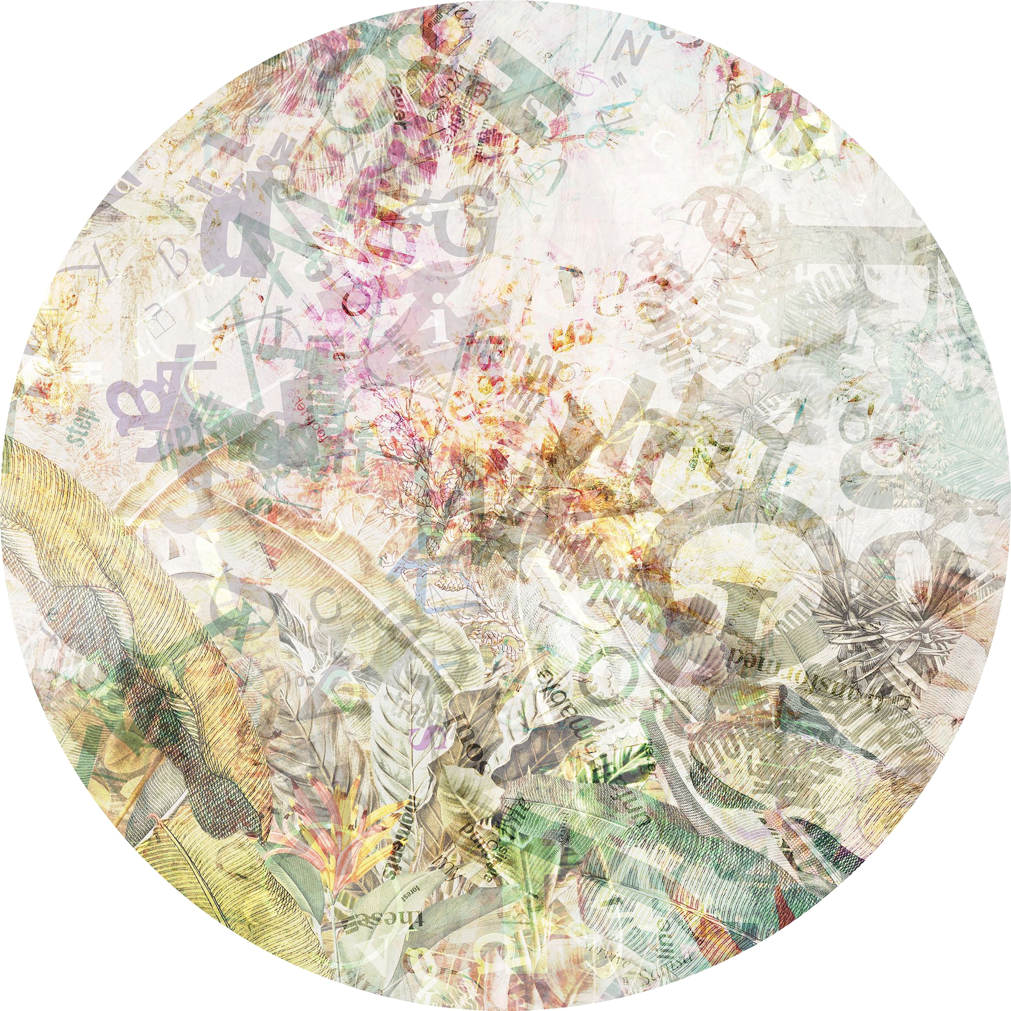 Image of Komar Fototapete "Vlies selbstklebend - Round Stories - Grösse 125 x 125 cm" bedruckt glatt Wohnzimmer, Schlafzimmer