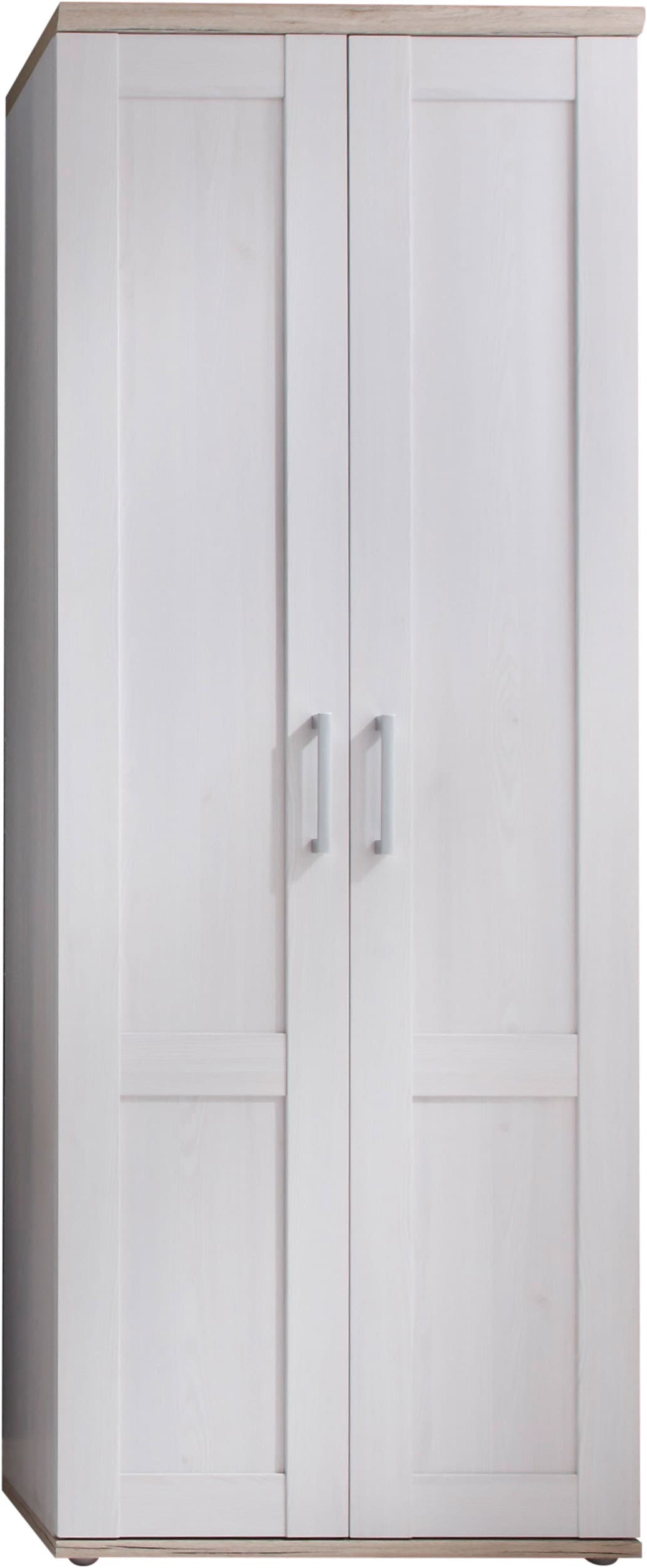 Image of HBZ Garderobenschrank "Romance im Landhausstil, BxHxT 76x201x39 cm" 1 Stk. tlg. Hochschrank mit 2 Türen, 1 Kleiderstang, 3 Einlegeböden