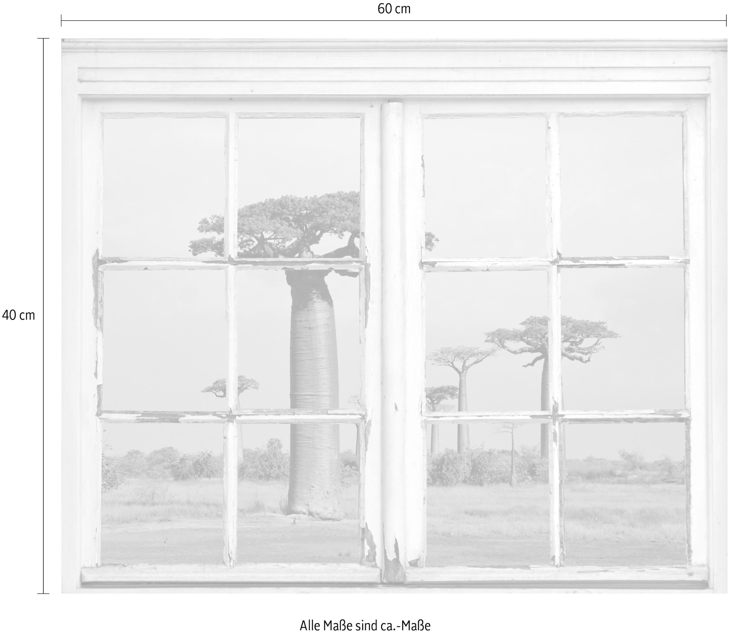 queence Wandsticker »Bäume«, Wandsticker, Wandbild, selbstklebend, 3D, Fenster