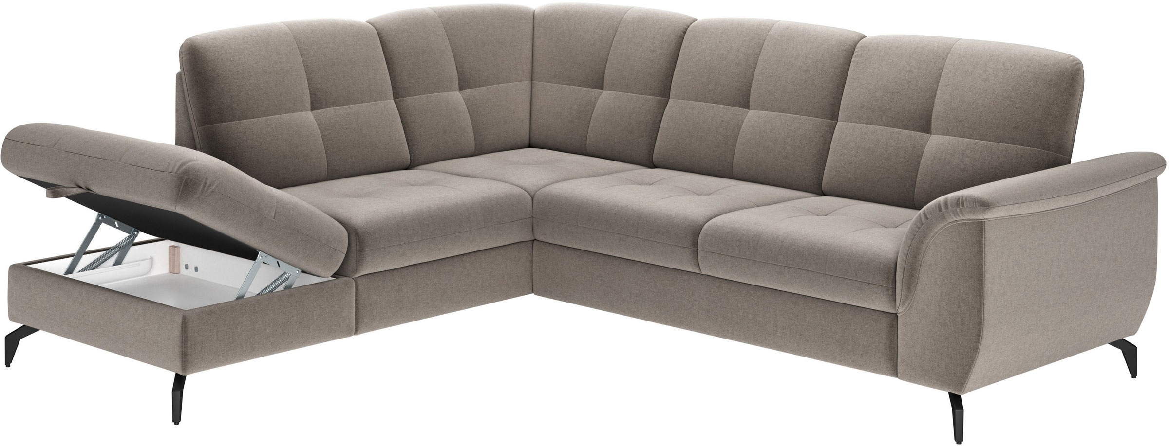 sit&more Ecksofa »Zora L-Form«, wahlweise mit Bettfunktion und Bettkasten