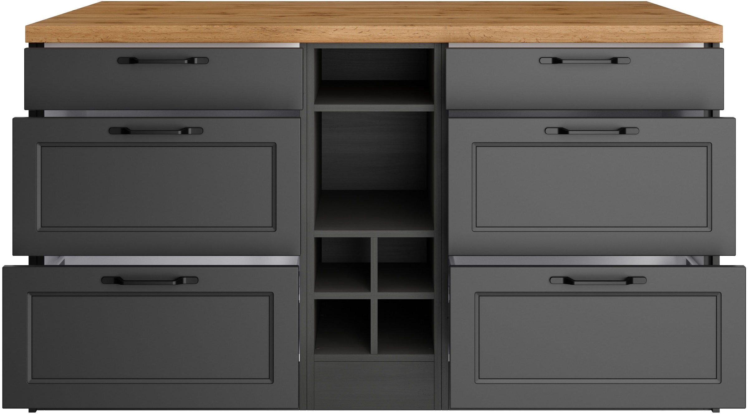 KOCHSTATION Kücheninsel »KS-Lana, Breite 153 cm« MDF-Fronten, Arbeitsplatte 38mm stark
