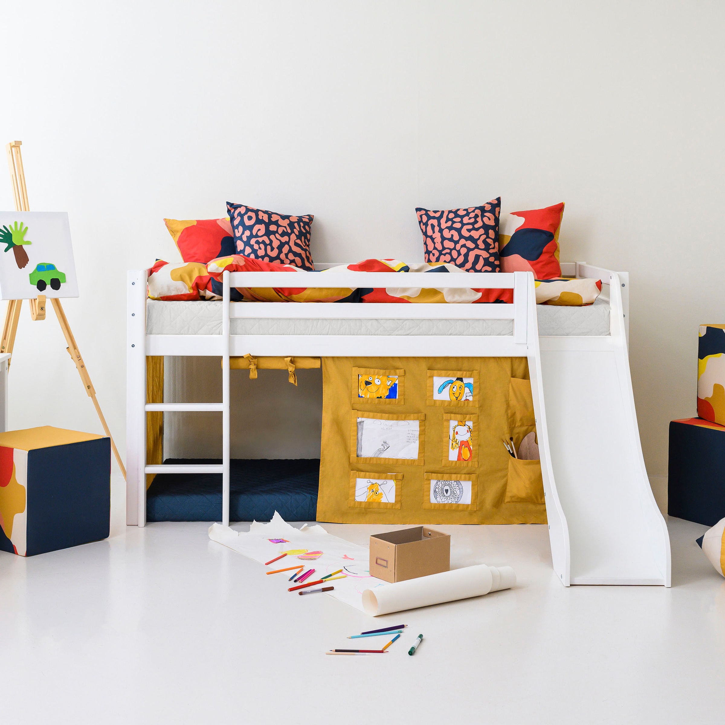 Image of Hoppekids Hochbett »«Creator Autumn Yellow»«, Rutsche & Vorhang Gelb und viel Auswahl bei Ackermann Versand Schweiz