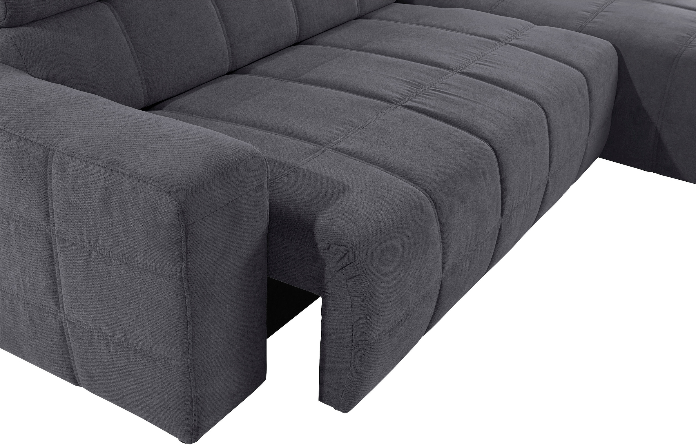 DOMO collection Ecksofa »Brandon grosse Ausführung B/T/H: 289/177/80 cm, auch in Leder und Cord«, mit Kopfteilverstellung, wahlweise Sitztiefenverstellung, L-Form