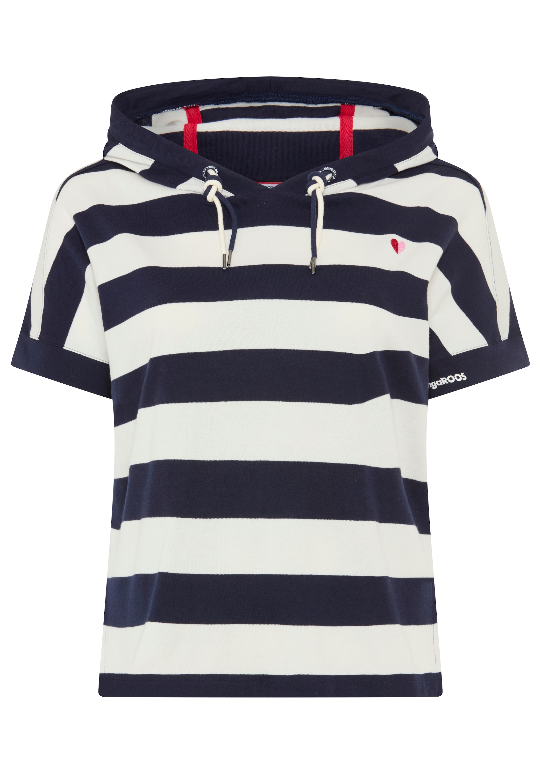 KangaROOS T-shirt à capuche Kurzarmshirt, mit Kapuze, hüftlange Schnittform, grosse Grössen