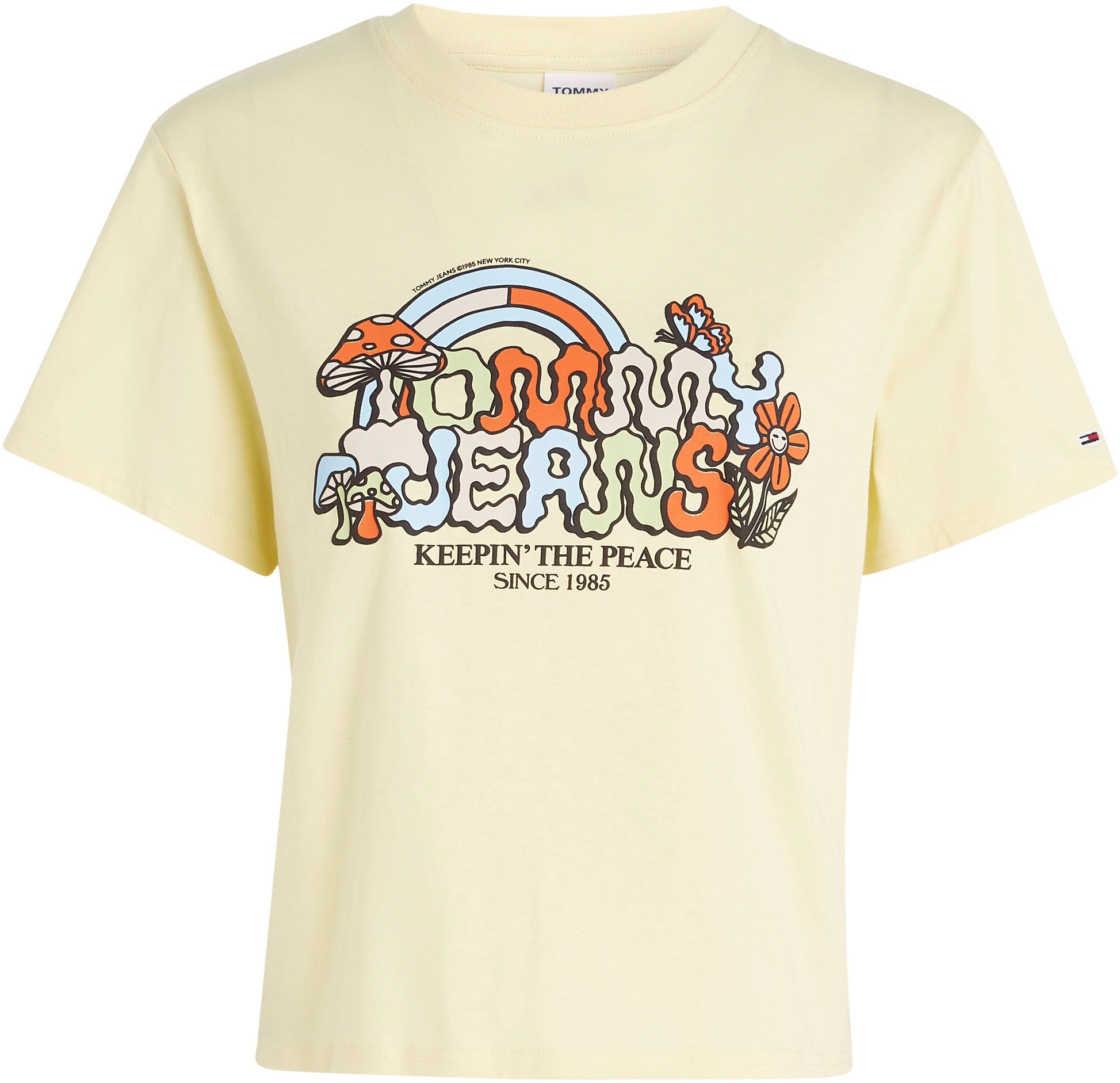 ♕ Tommy Jeans »TJW TEE«, mit 1 versandkostenfrei Stil HOMEGROWN bestellen CLS Logodruck Vintage im 70er-Jahre T-Shirt