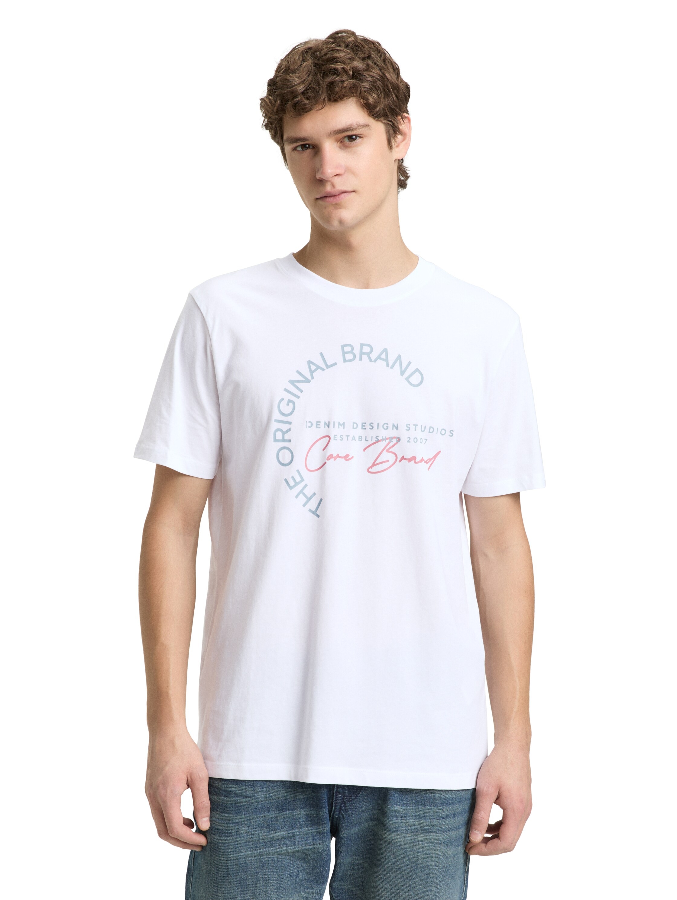 Image of TOM TAILOR Denim Kurzarmshirt mit Logo-Print
