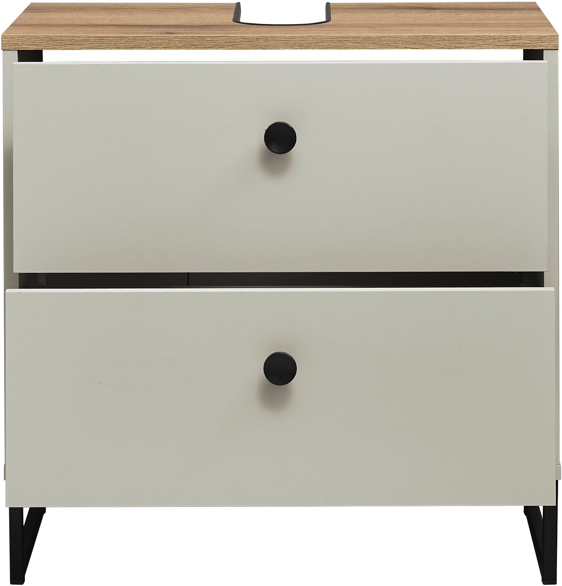 BASIC by Balculina Armoire sous lavabo »Linea« 1 cuis tlg. Largeur 60cm, pieds profilés en U, extension sous plan