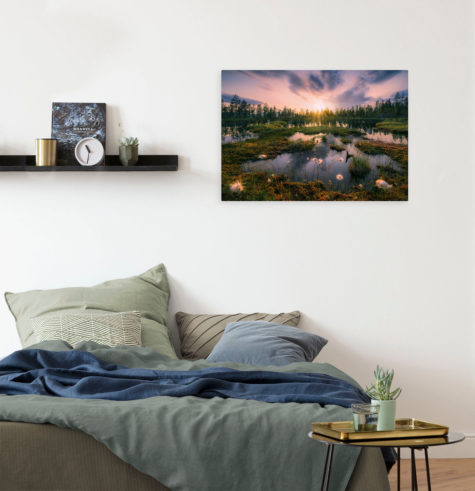 Image of Komar Leinwandbild "Gloomy Swamps - Grösse 60 x 40 cm" Baum Berge Blumen Blätter Foto Jahreszeiten Landschaft Meer Natur Palmen Strand Packung, 1 Stk. tlg. Keilrahmenbild mi Echtholzrahmen