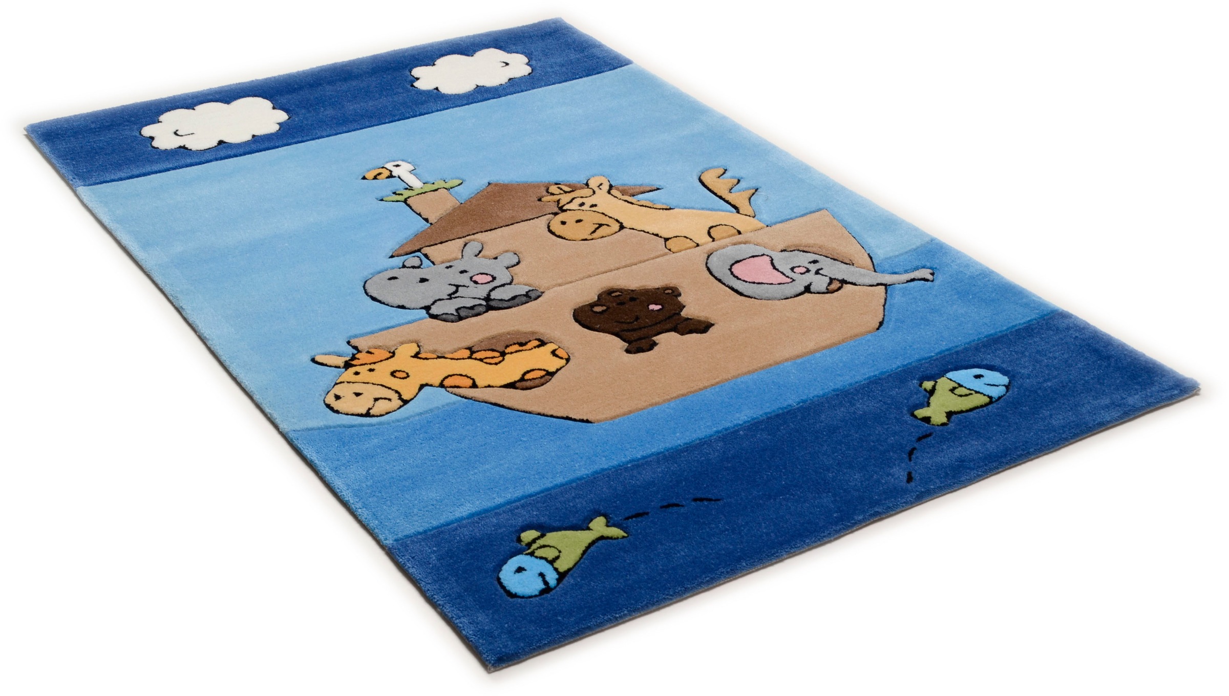 Image of THEKO Kinderteppich »Animals on Tour«, rechteckig, 14 mm Höhe, Kurzflor, handgearbeiteter Reliefschnitt (Carving), Motiv Tiere, Kinderzimmer bei Ackermann Versand Schweiz