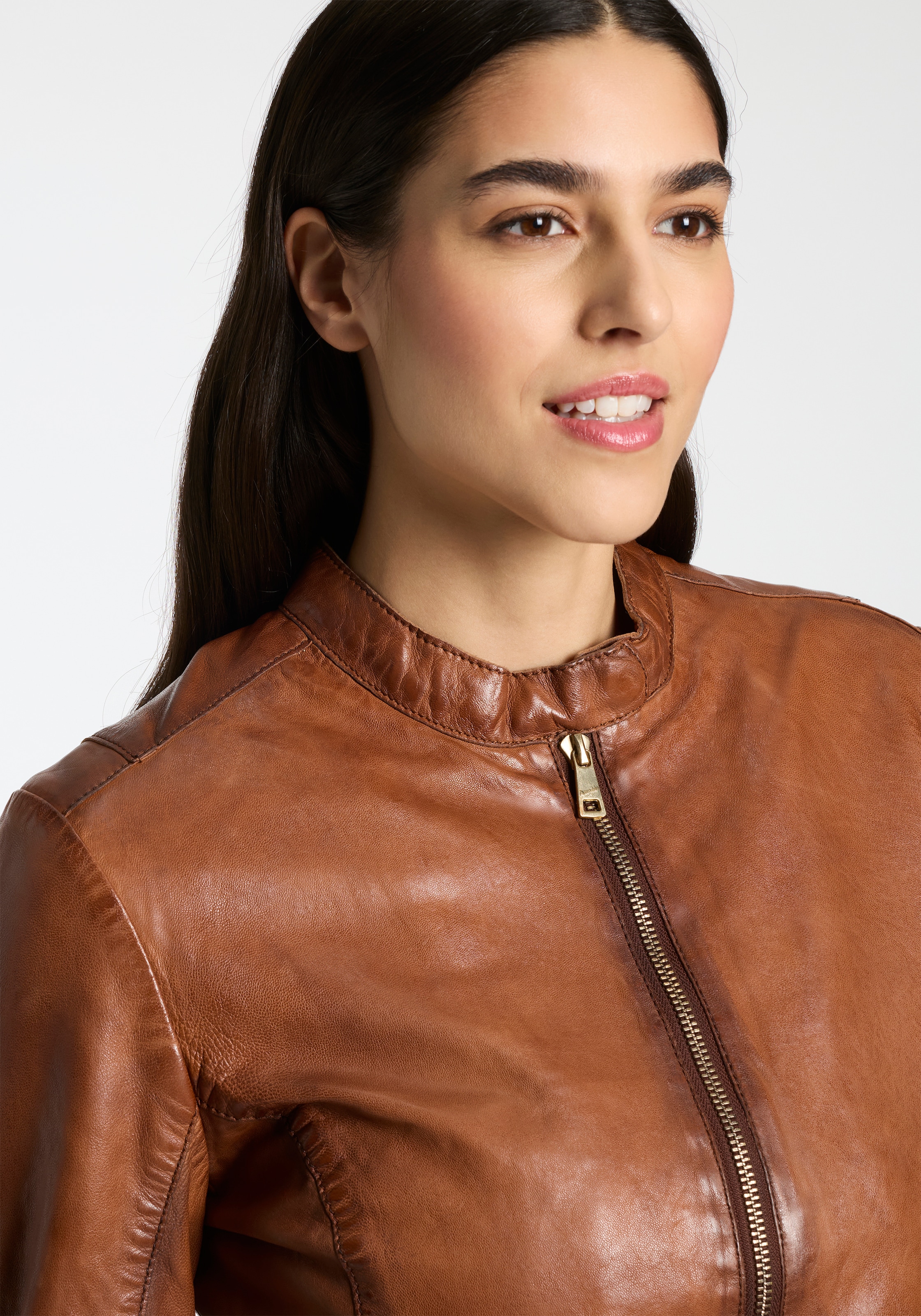 Mauritius Veste en cuir »MWKawira« mit Stehkragen