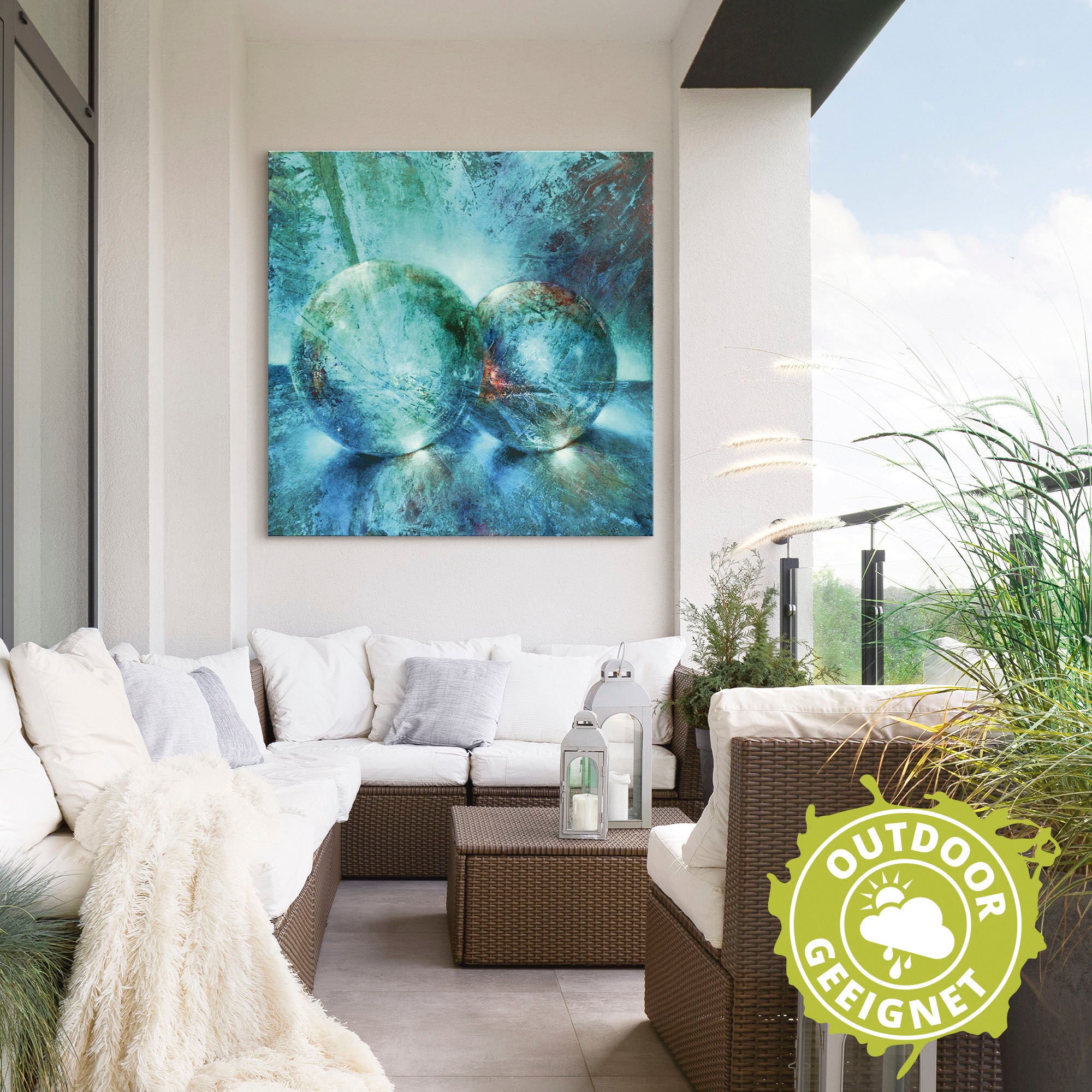 Artland Wandbild »Zwei blaue Murmeln_«, Muster, (1 St.), als Alubild, Outdoorbild, Leinwandbild, Poster in verschied. Grössen