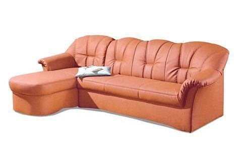 DOMO collection Ecksofa »Papenburg, zeitlose Rückensteppung, elegante Formensprache, L-Form« in grosser Farbvielfalt, wahlweise mit Bettfunktion