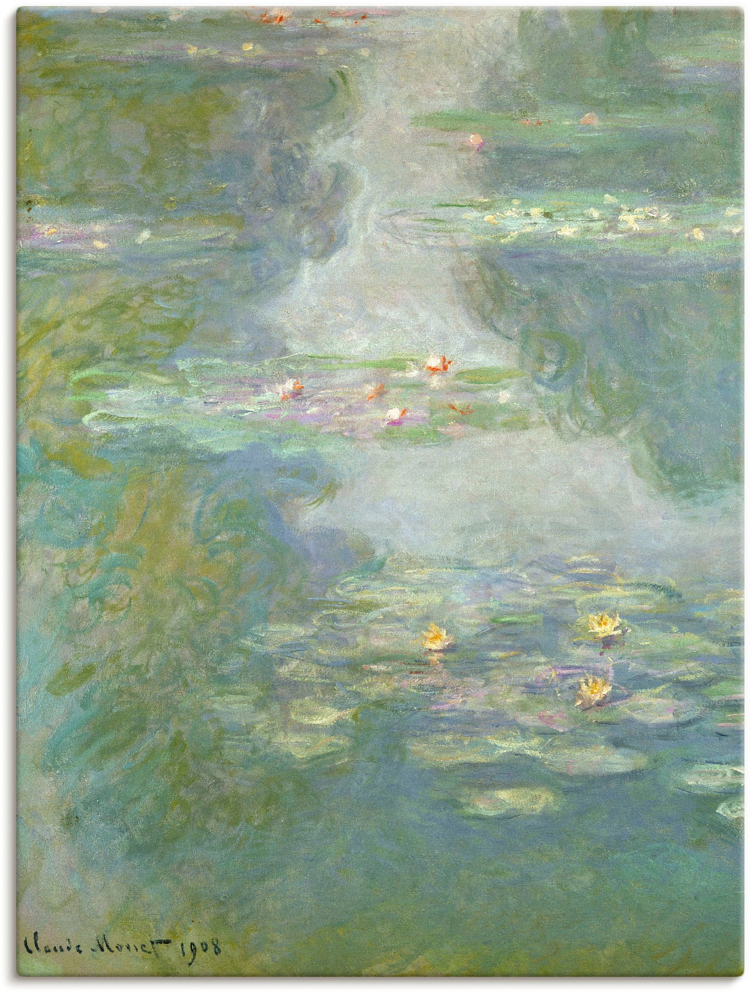 Image of Artland Leinwandbild "Seerosen (Wasserlandschaft). 1908." Blumen 1 Stk. tlg. auf Holzrahmen gespannt