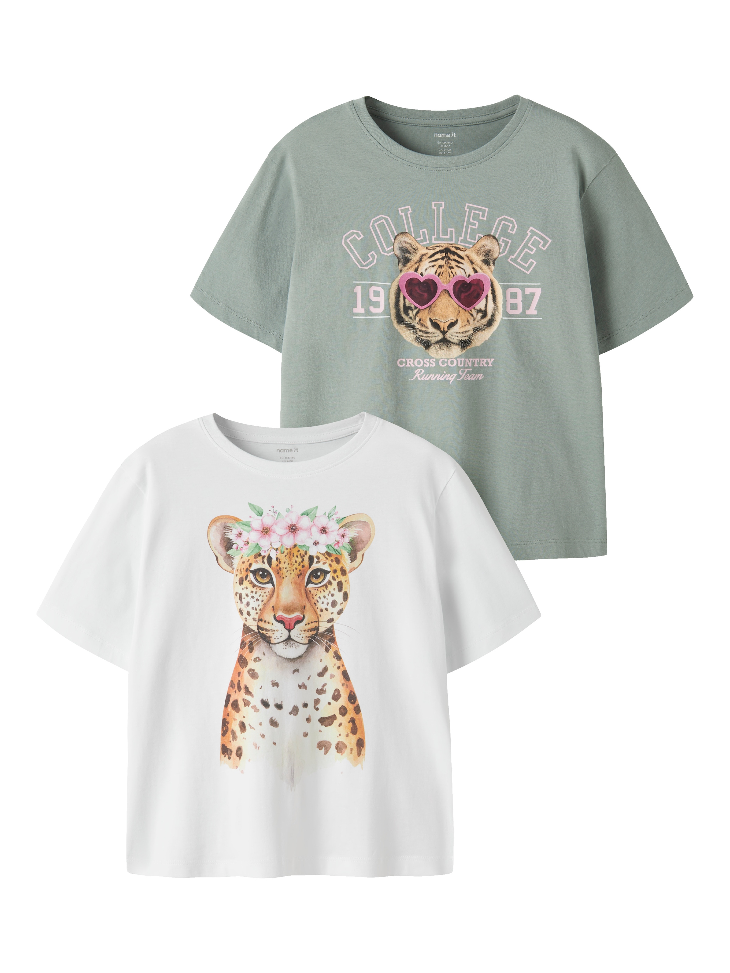 Image of Name It Kurzarmshirt "NKFVOTEA 2P SS NREG TOP" Packung, 2 Baumwolle, regular fit