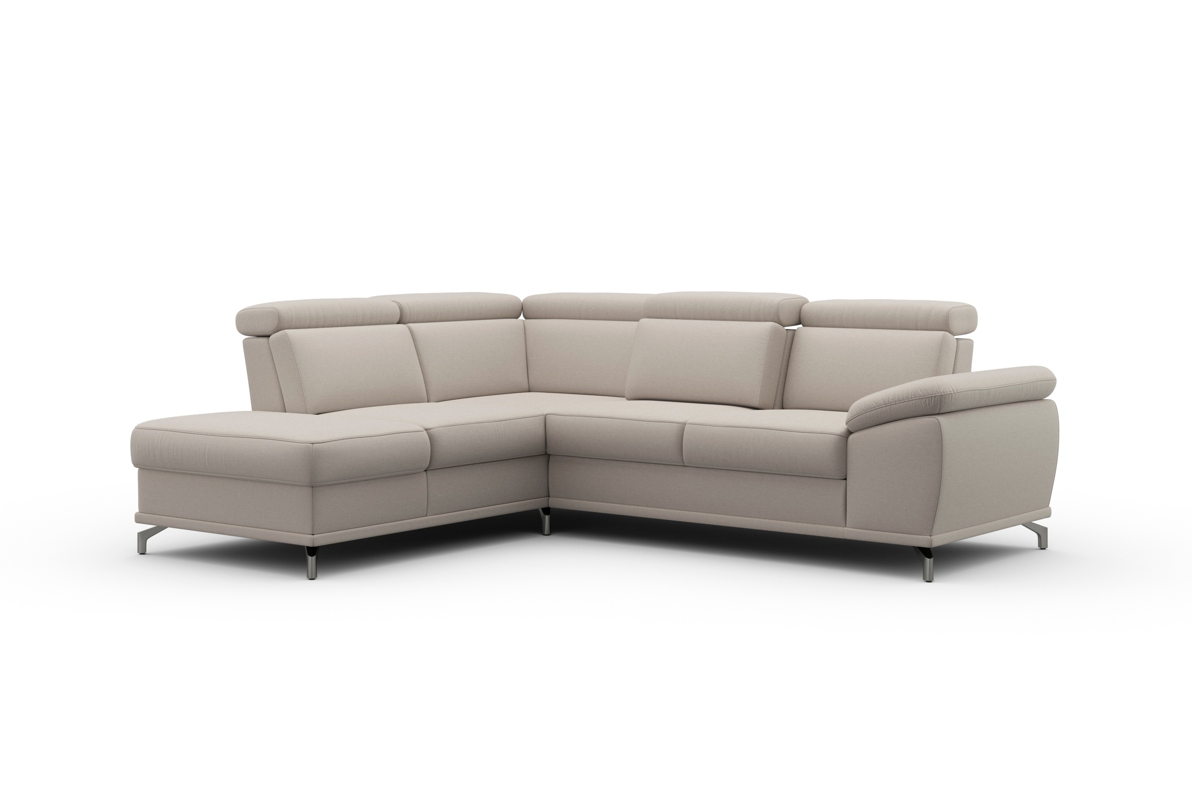 sit&more Ecksofa »Cabrio L-Form, B: 274 cm, mit Sitztiefen-, Arm- & Kopfteilverstellung« 3 Nierenkissen, Federkern, optional Bettfunktion und Stauraum