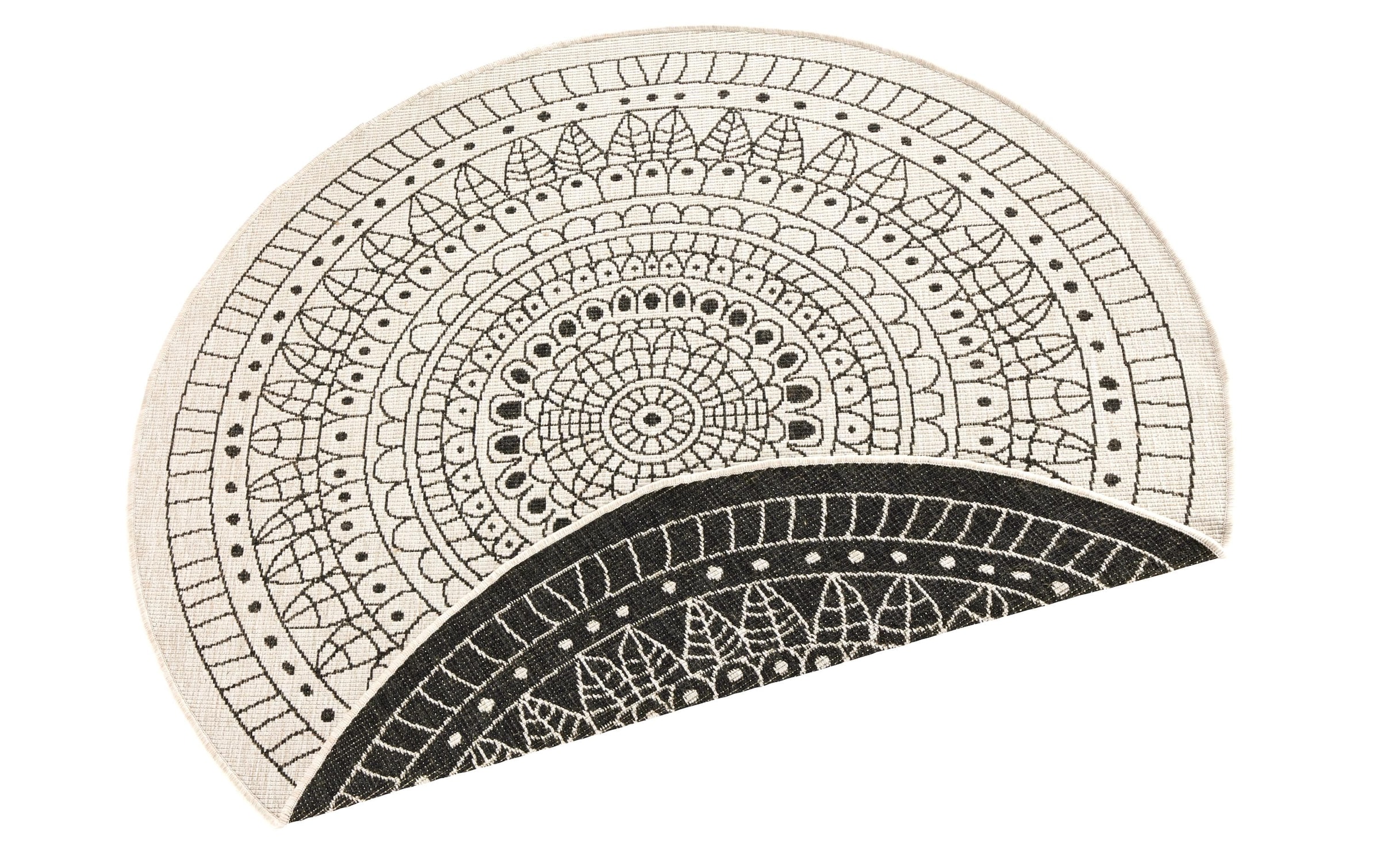 HANSE Home Tapis »Porto Wendeteppich« Rond 5 mm Höhe In-& Outdoor, Wetterfest, Balkon, Garten, Wohnzimmer, Wasserfest