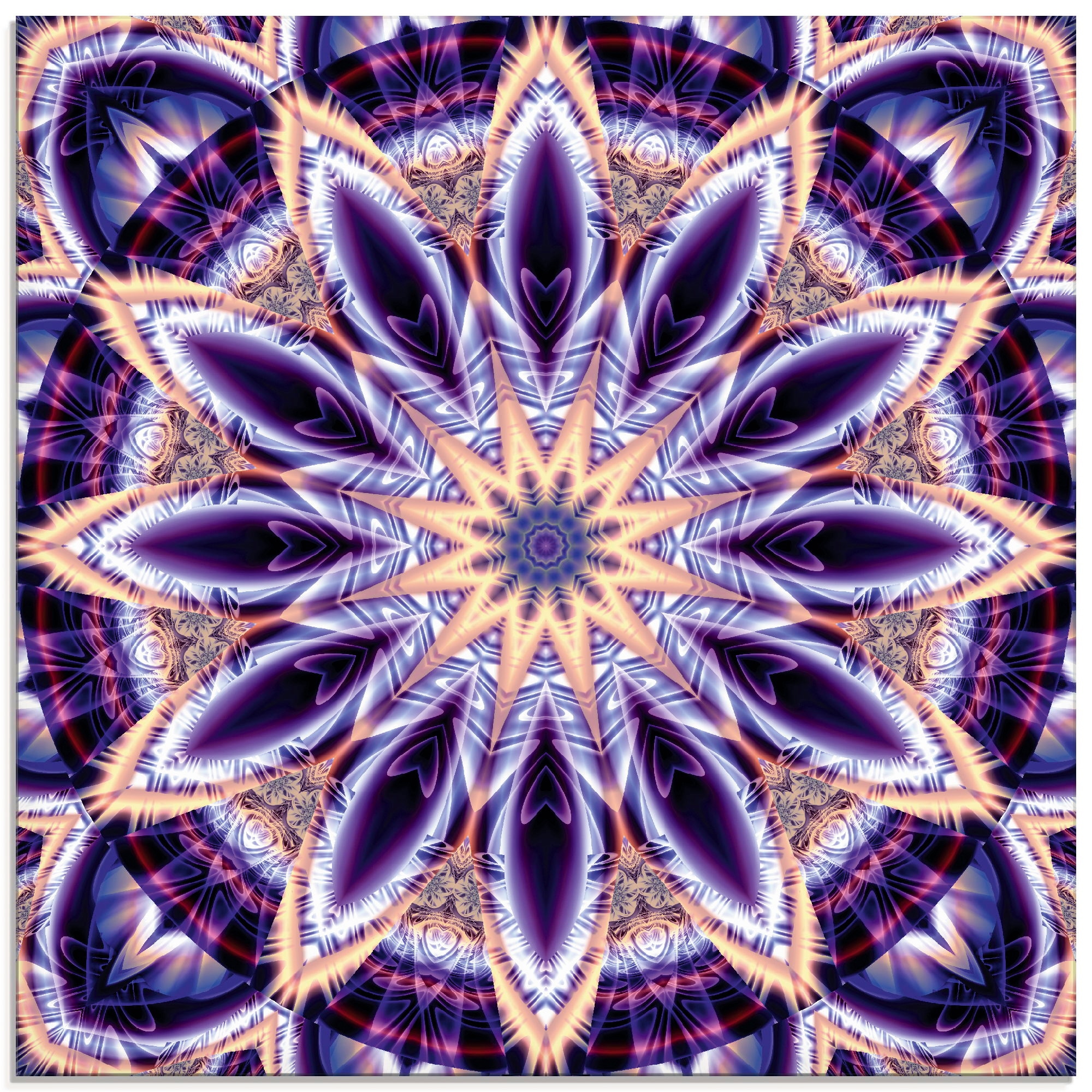 Artland Glasbild »Mandala Stern lila«, Muster, (1 St.), in verschiedenen Grössen