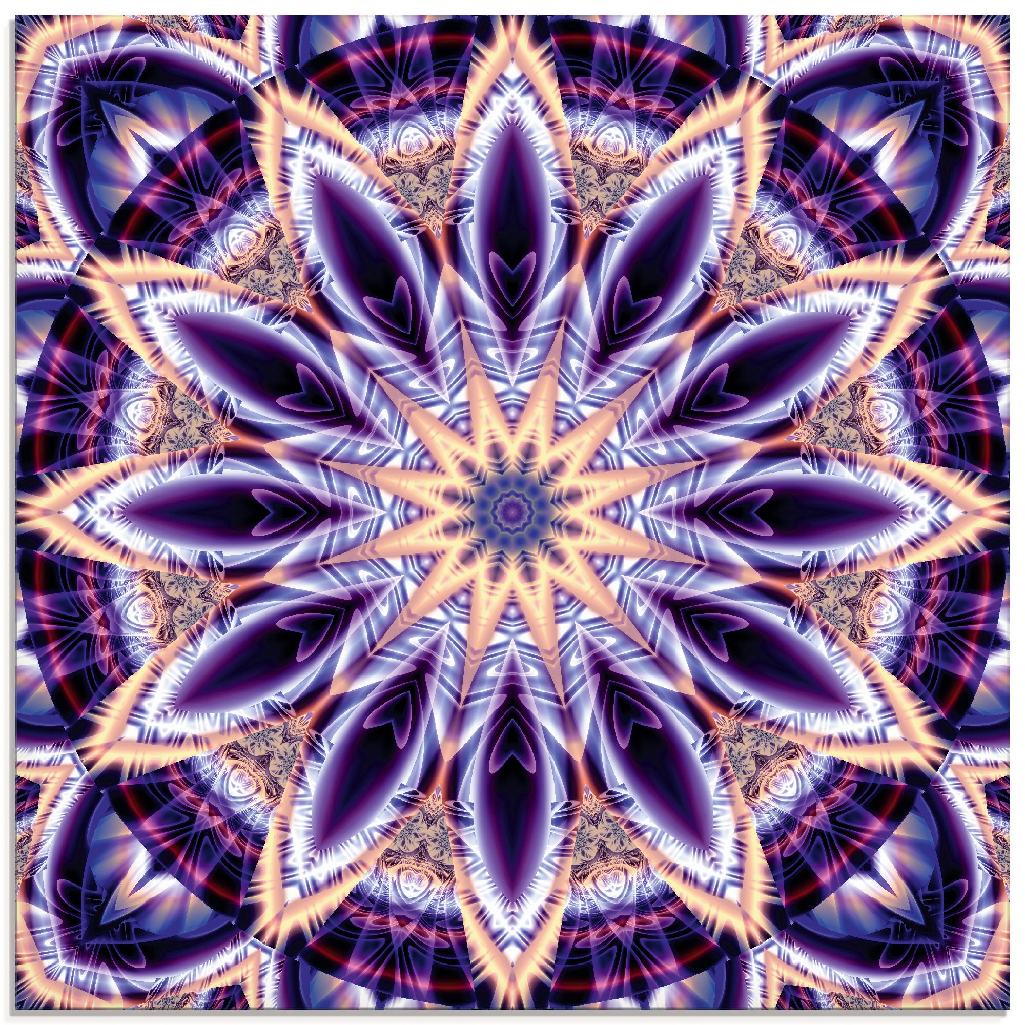 Image of Artland Glasbild »Mandala Stern lila«, Muster, (1 St.) bei Ackermann Versand Schweiz