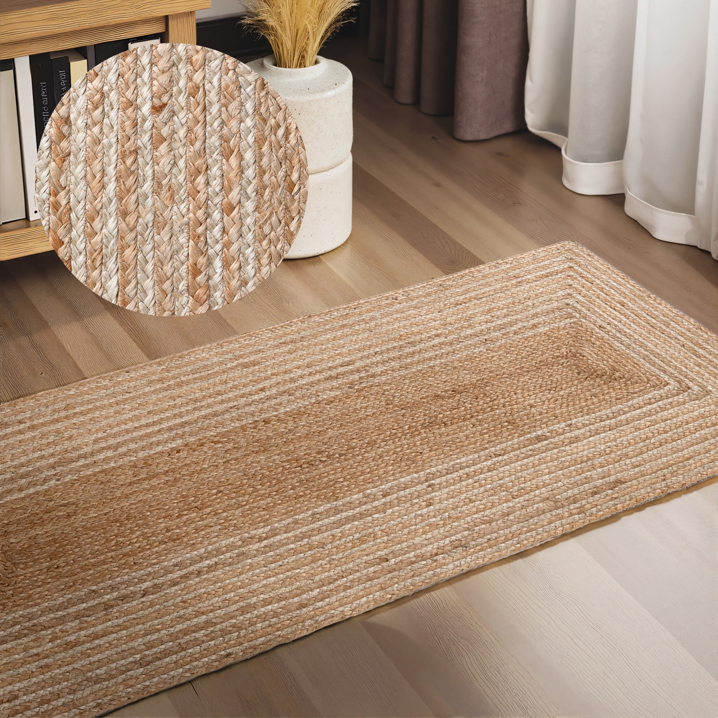 HANSE Home »Juno Line  Juteteppich« rechteckig 9 mm Höhe Jute, Shape, Handgemacht, Wohnzimmerteppich, Naturteppich, Wohnzimmer