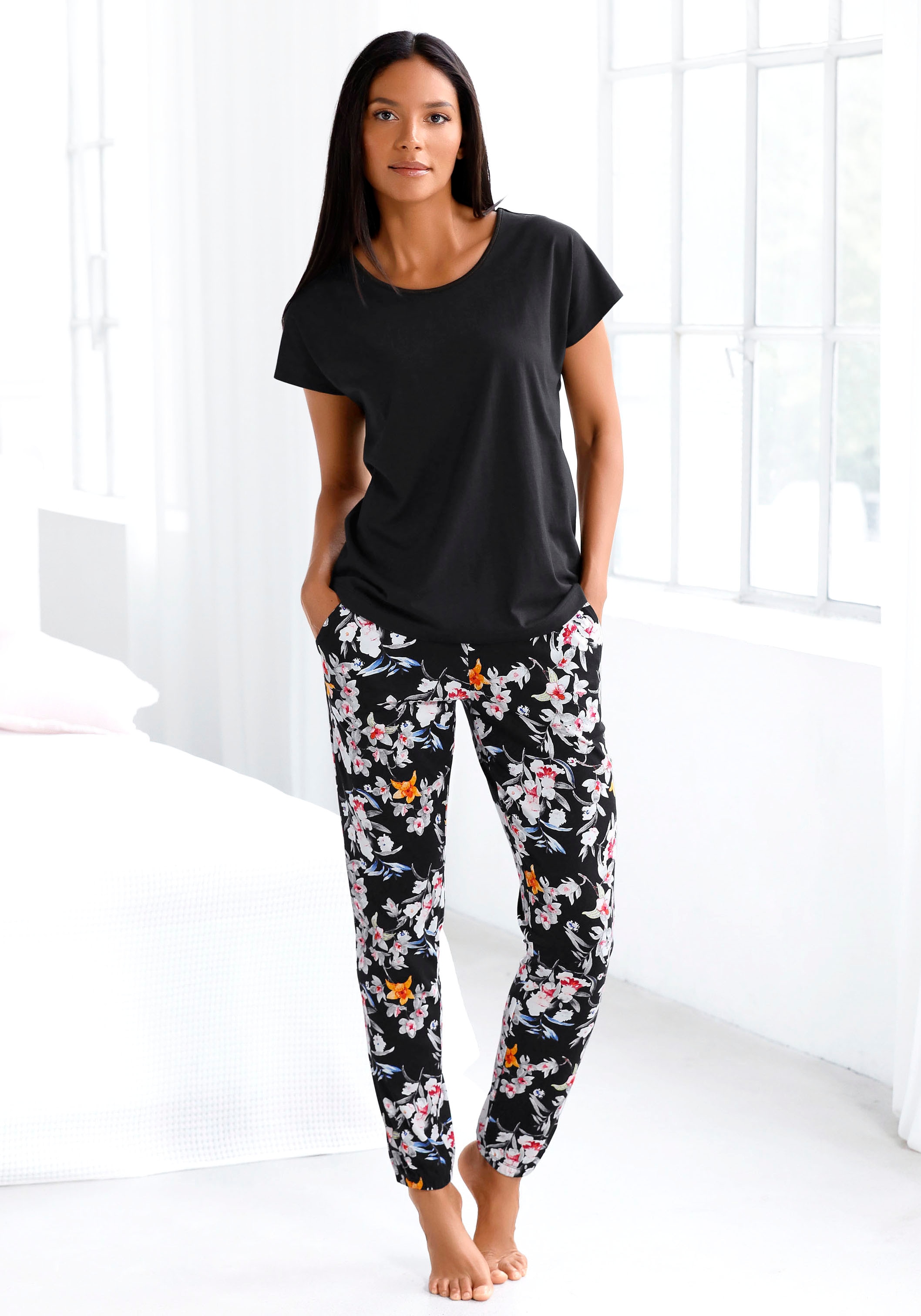 Image of s.Oliver Pyjama Set, 2 mit Blumenmuster