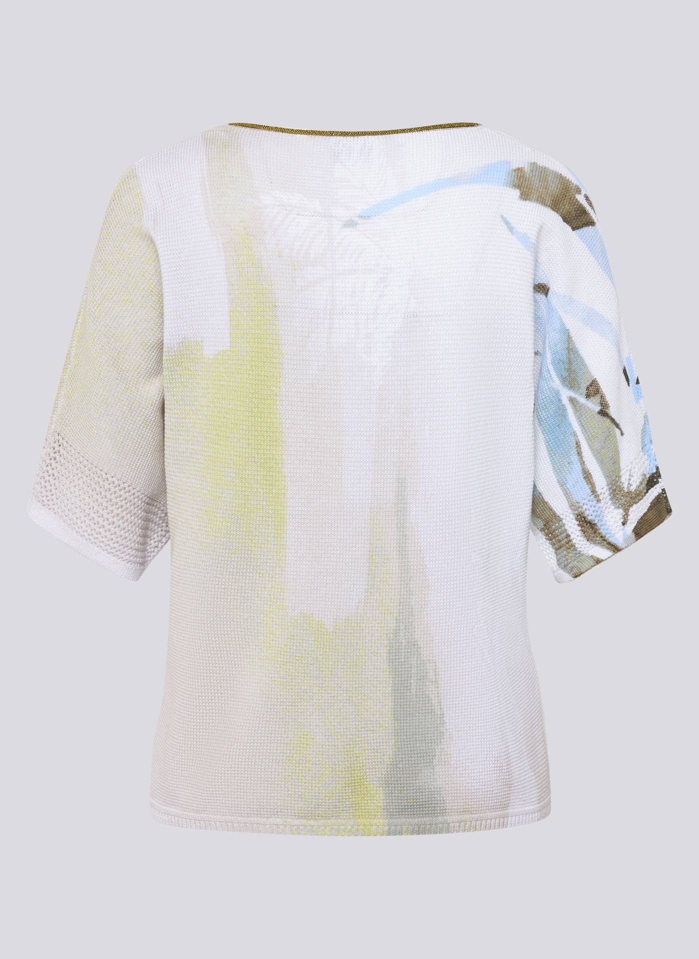 Rabe Pull en tricot 3/4-Ärmel mit floralem Muster und Glitzersteinen