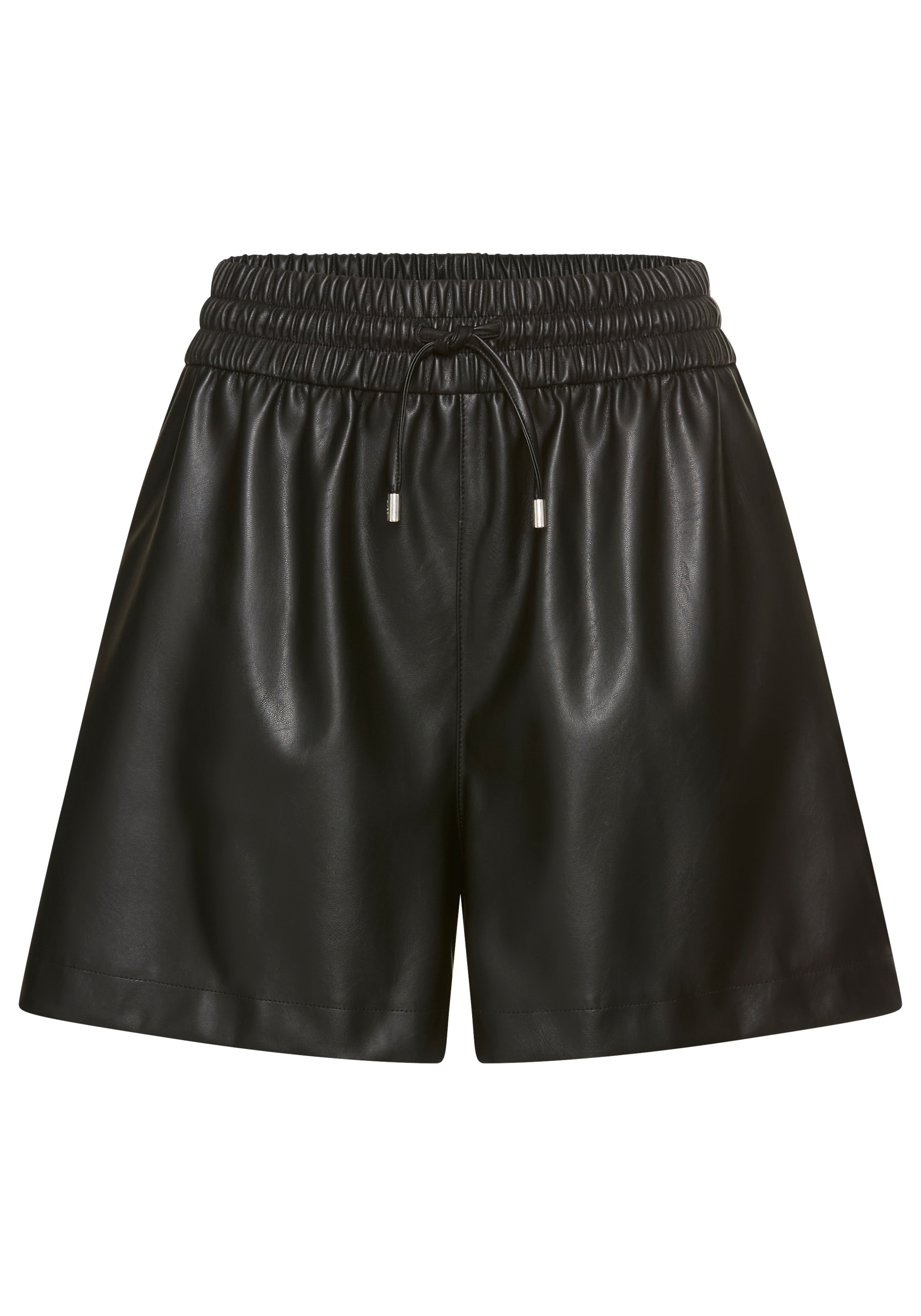 HUGO Blue Shorts »Henuka«, Lederimitat, mit Logostickerei
